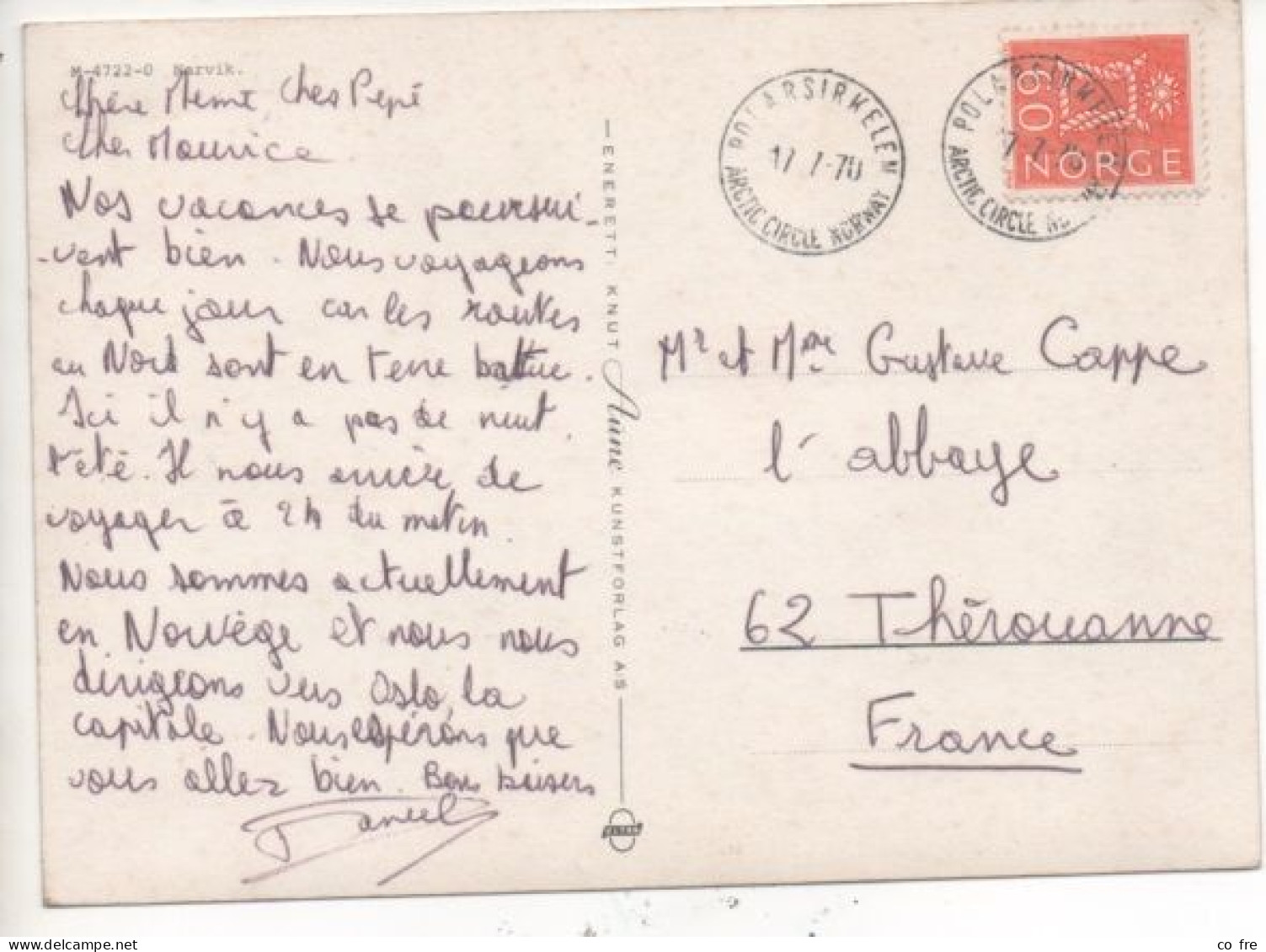 Norvège N°445A Sur Carte Postale Multivues De Narvik - Lettres & Documents