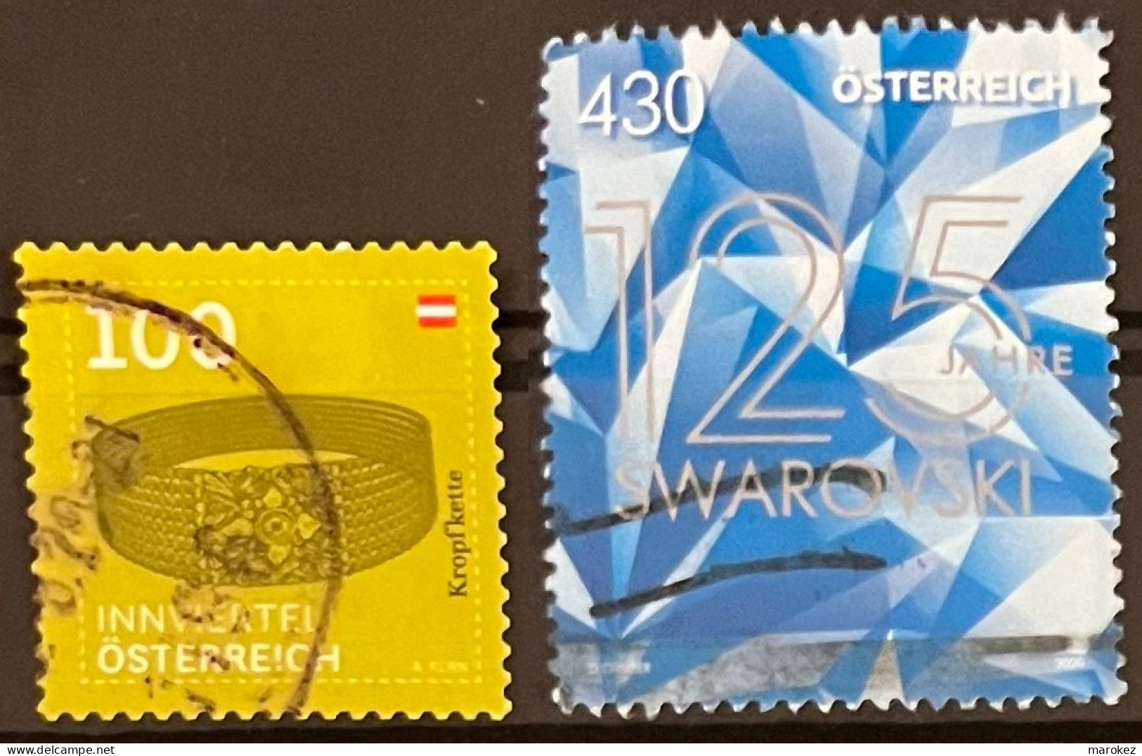 AUSTRIA 2020 Art - Goiter Chain & Swarowski Glass Cutting 2 Postally Used Stamps MICHEL # 3519,3545 - Gebraucht