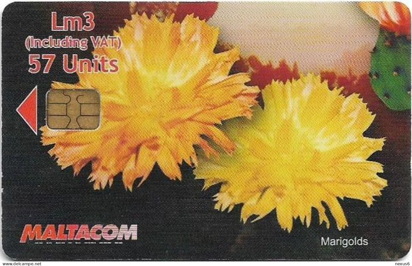 Malta - Maltacom - Flower Marigolds Puzzle 3/4, 09.2006, 57U, 15.000ex, Used - Malta