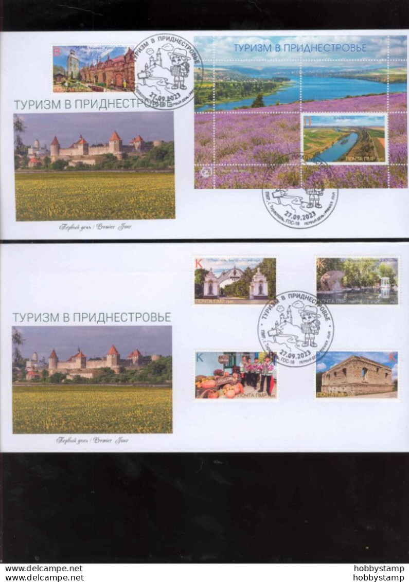 Label Transnistria 2023 Tourism In Transnistria  2 FDCs - Viñetas De Fantasía