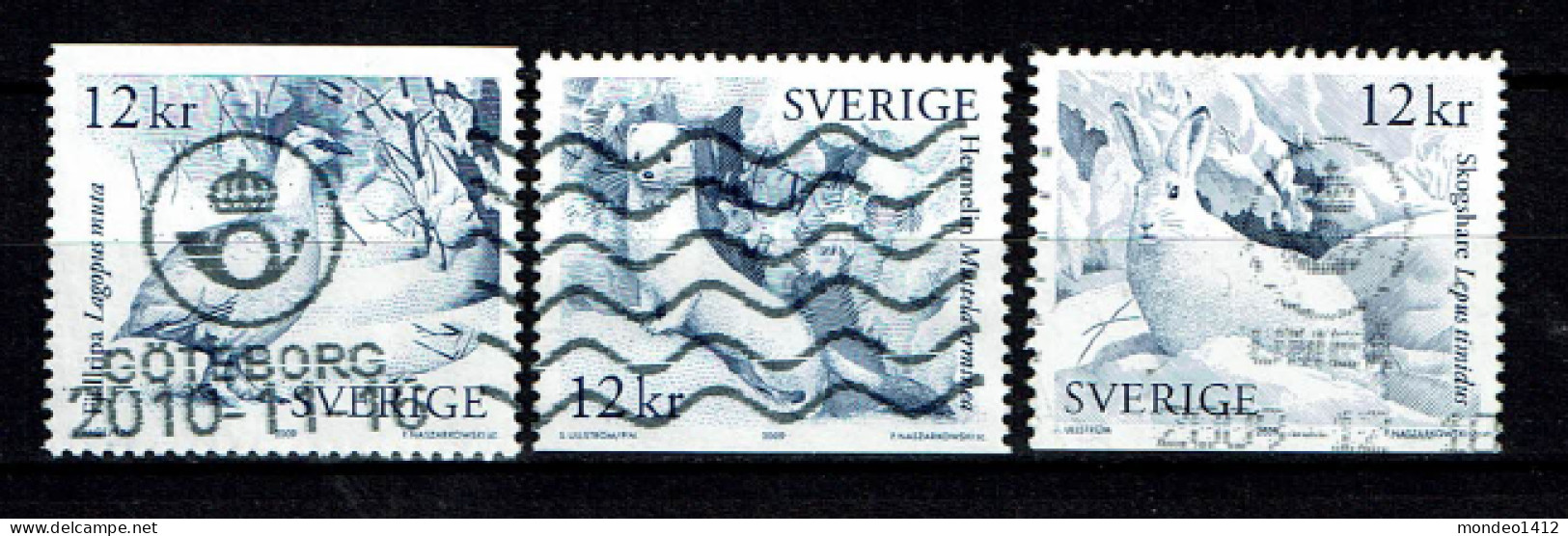 Sweden 2009 - Snow-white Animals, Lagopède, Hermine, Lièvre - Used - Oblitérés