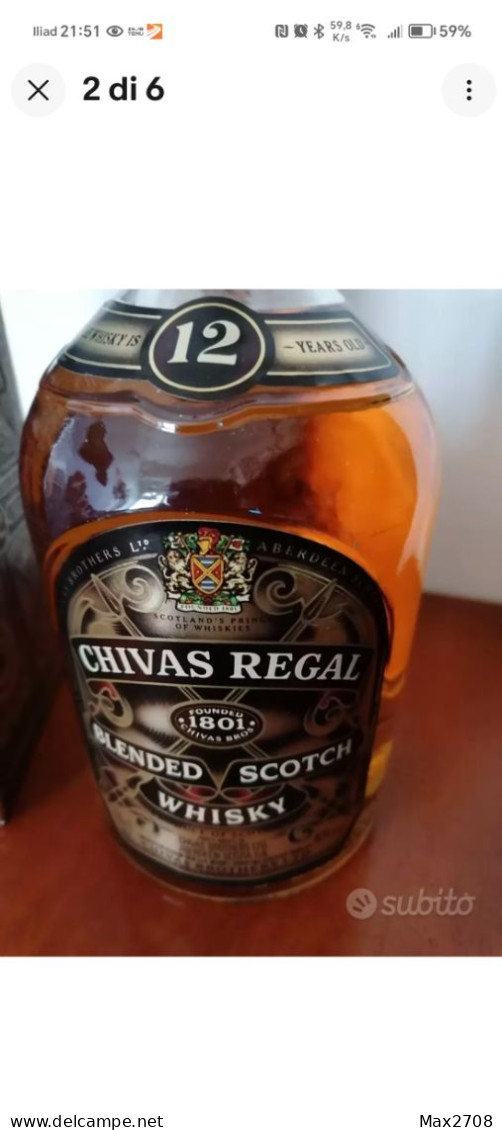 Chivas Regal Blended Scotch Whisky 12 Del 1986 - Whisky