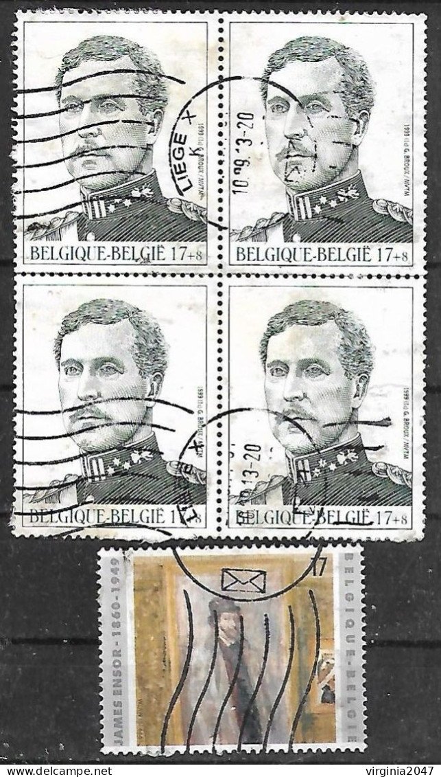 1999 Belgica Personajes Pintor Belga Y Rey 5v. - Used Stamps