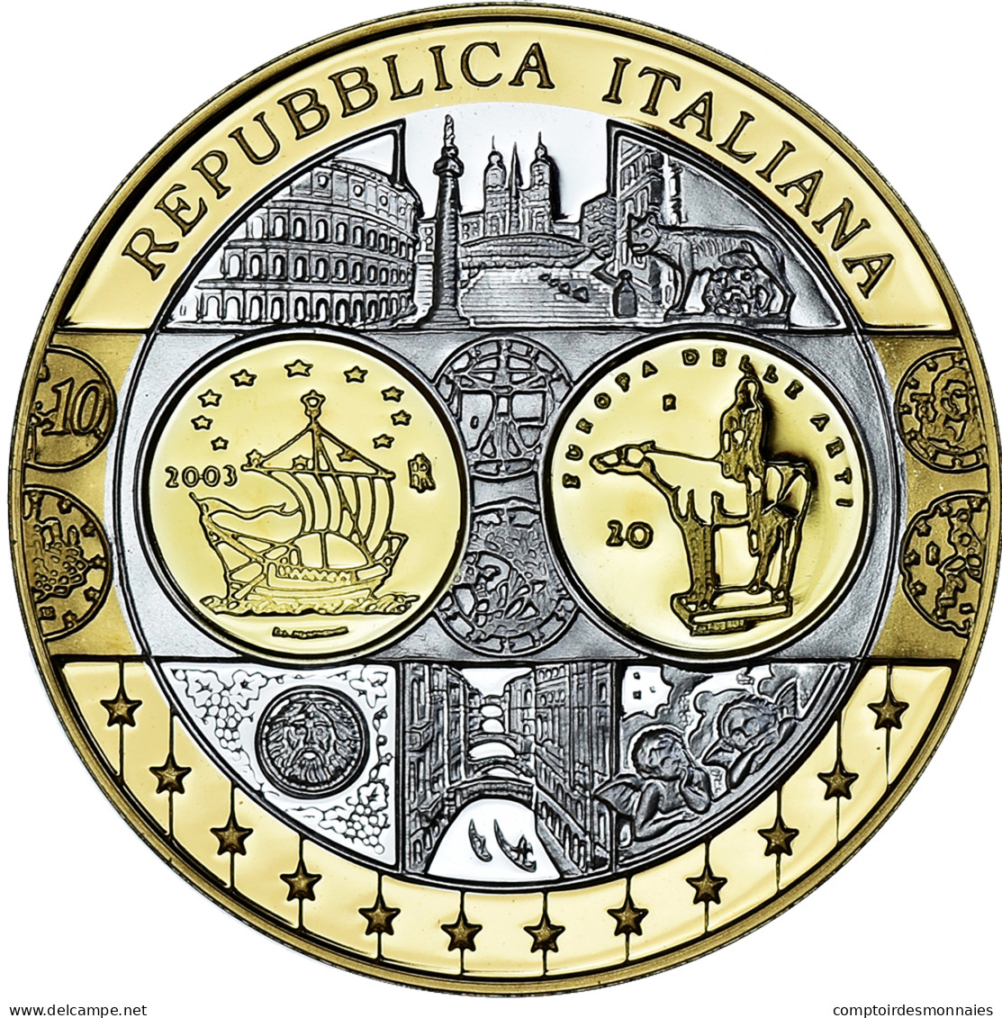 Italie, Médaille, L'Europe, L'Italie, FDC, Argent - Sonstige & Ohne Zuordnung