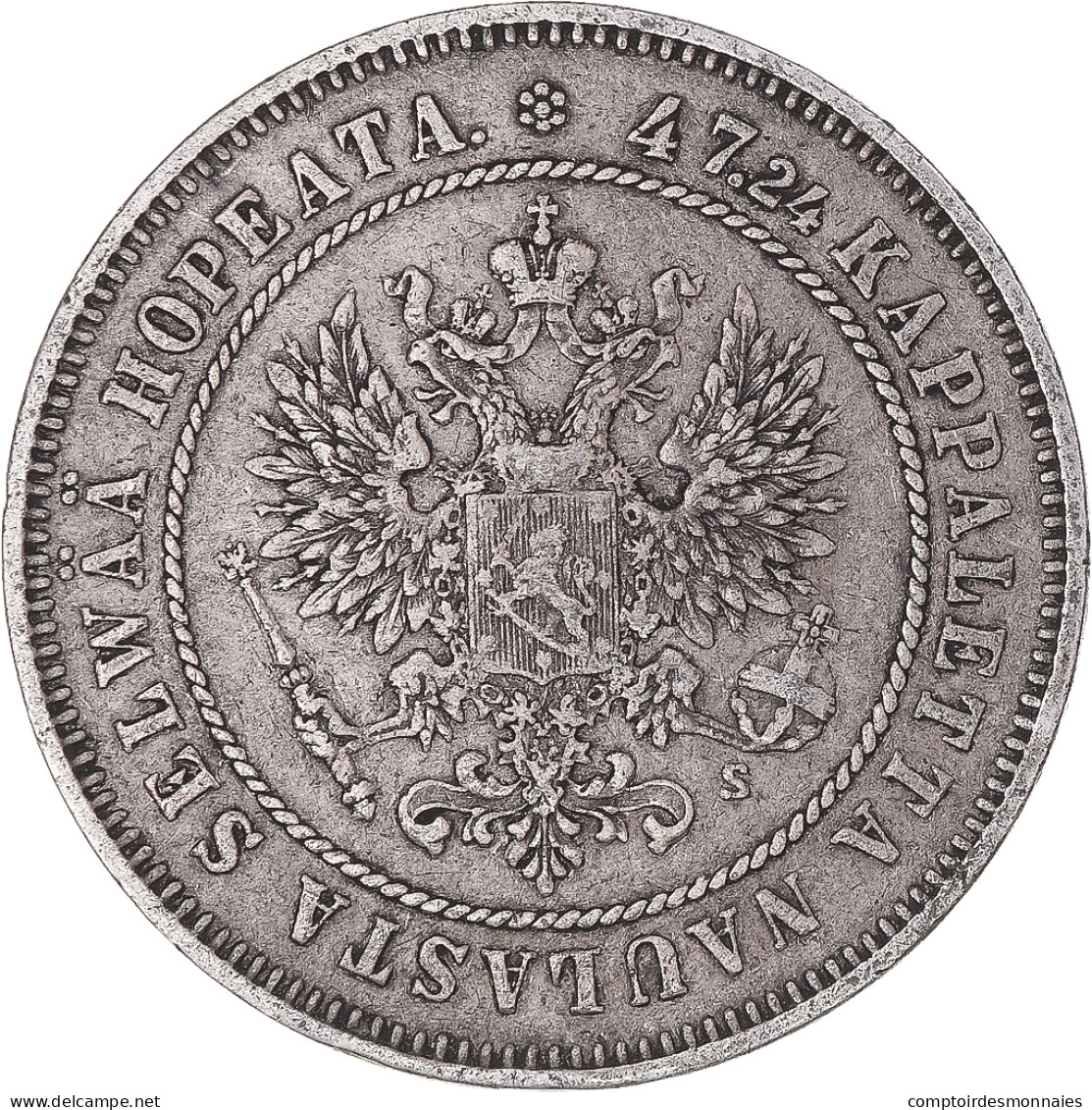 Monnaie, Finlande, Alexander II, 2 Markkaa, 1874, Helsinki, TTB, Argent, KM:7.2 - Finlande