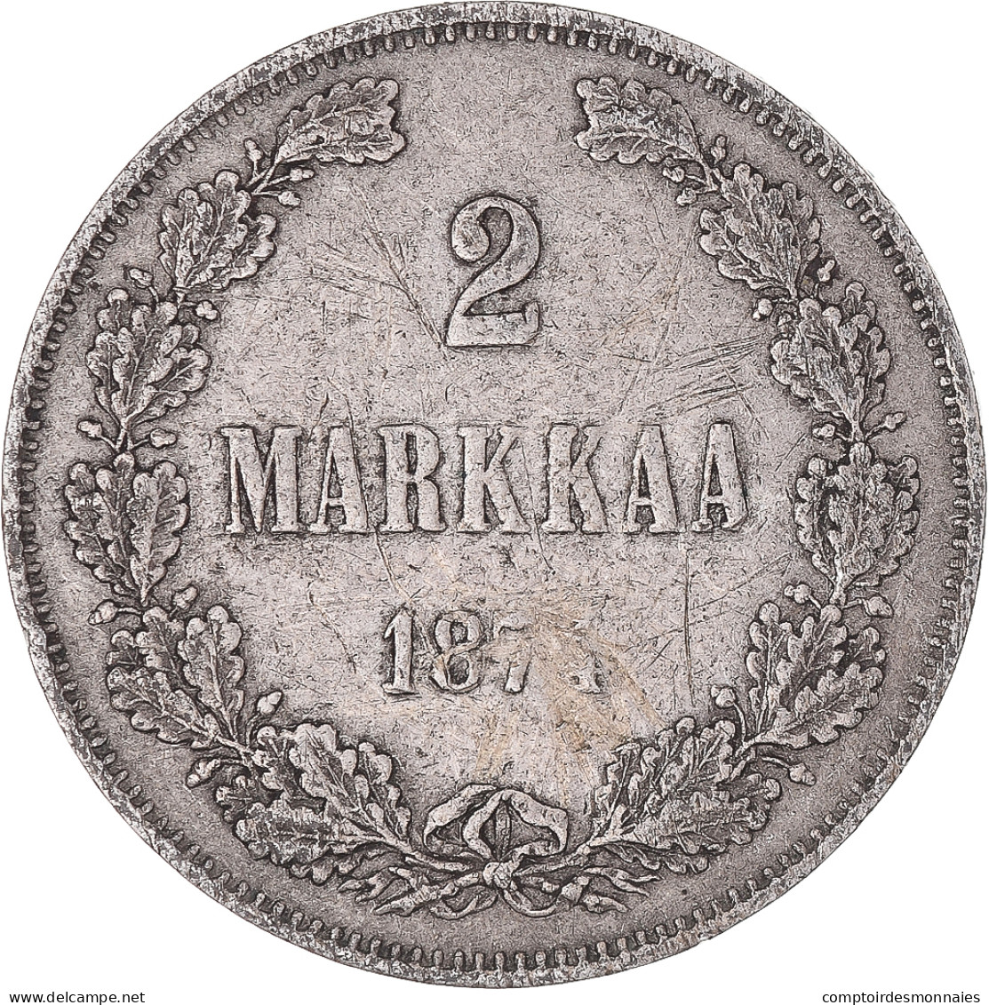 Monnaie, Finlande, Alexander II, 2 Markkaa, 1874, Helsinki, TTB, Argent, KM:7.2 - Finland