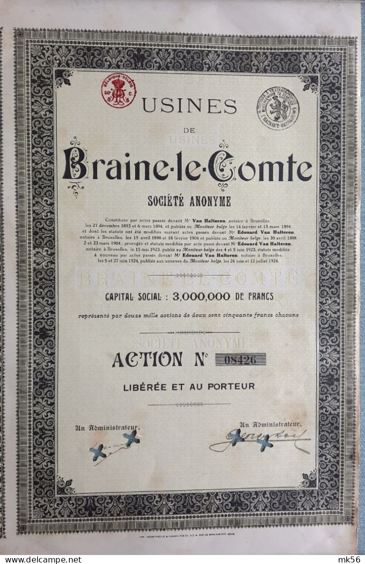 Usines De Braine-le-Comte - 1924 - Industrie