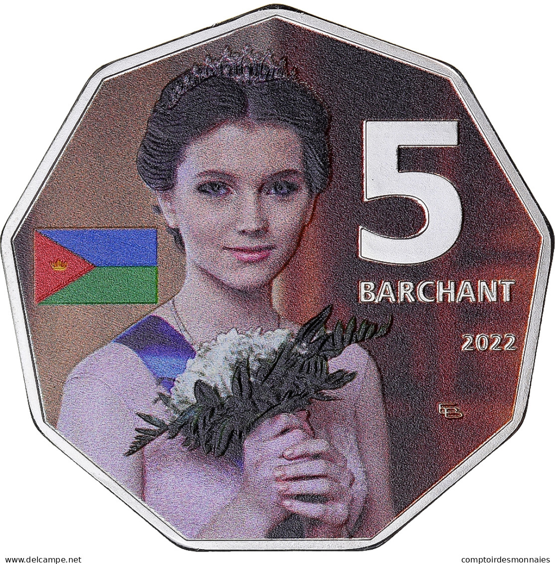 Monnaie, Maroc, 5 Barchant, 2022, North Barchant.Colorized.BE, FDC, Cupronickel - Marruecos