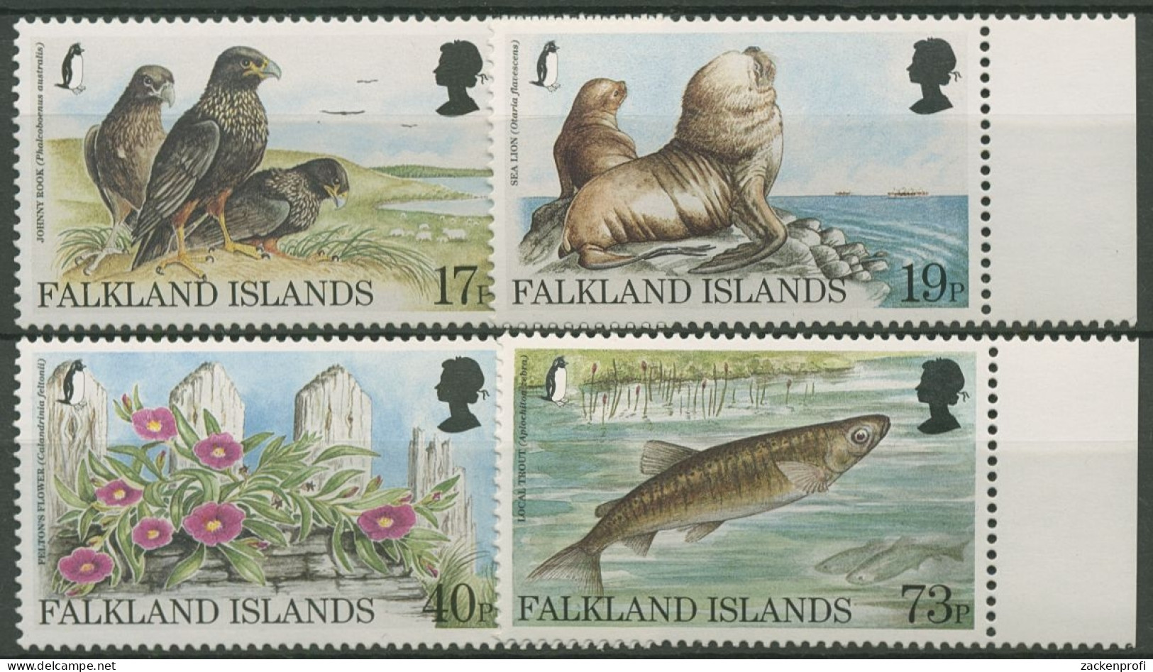 Falkland-Inseln 1997 Bedrohte Tiere Und Pflanzen 701/04 Postfrisch - Falklandeilanden