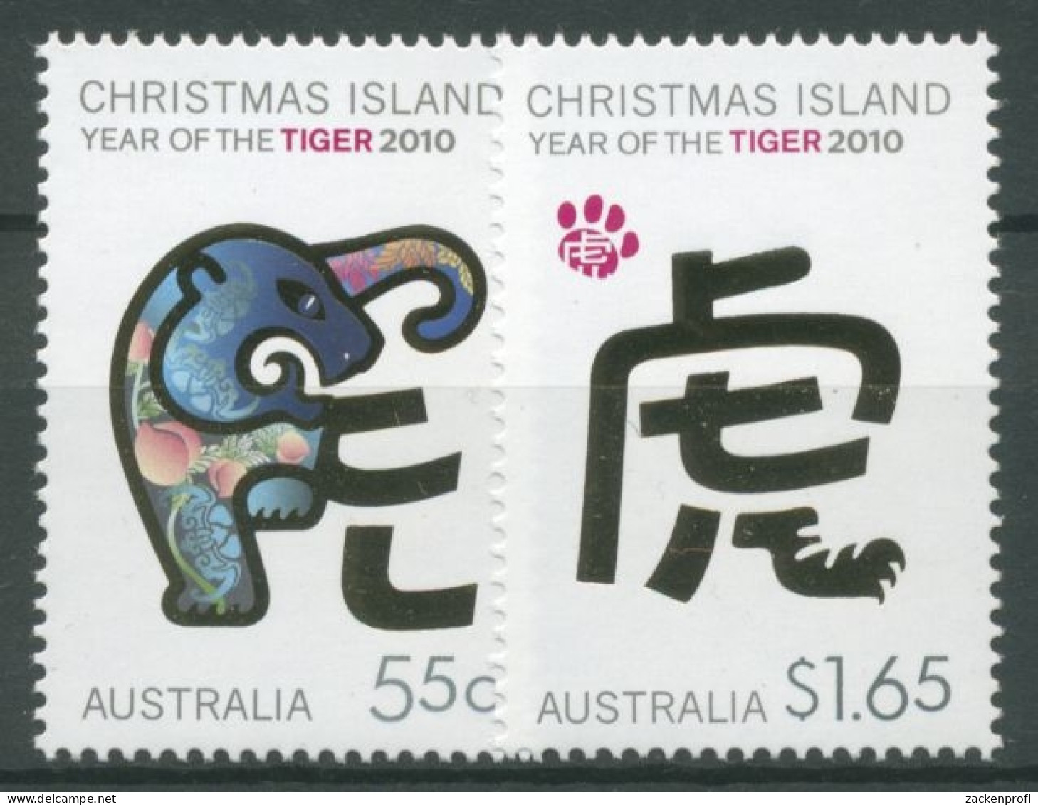 Weihnachts-Insel 2010 Chin. Neujahr Jahr Des Tigers 654/55 Postfrisch - Christmas Island