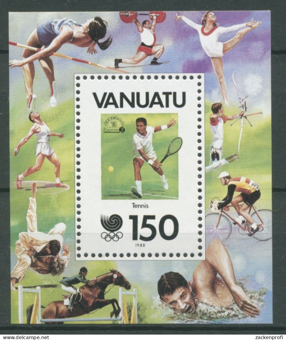 Vanuatu 1988 Olympische Spiele Seoul Tennis Block 11 Postfrisch (C25504) - Vanuatu (1980-...)