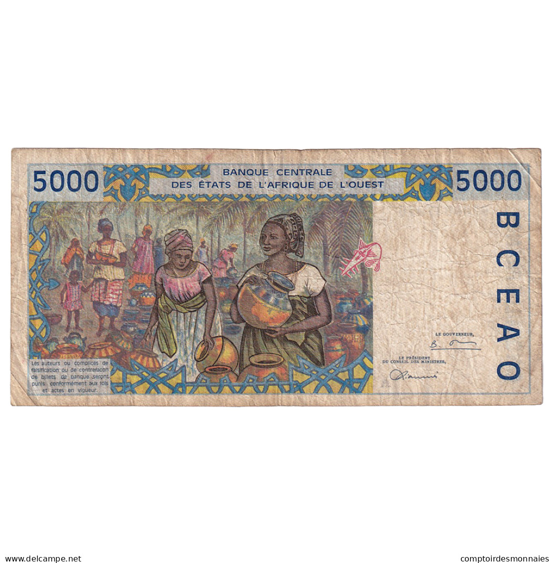 Billet, Communauté économique Des États De L'Afrique De L'Ouest, 5000 Francs - États D'Afrique De L'Ouest