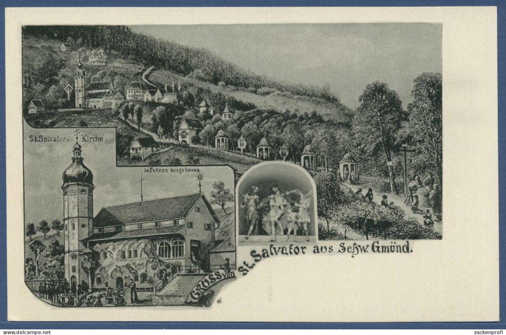 Gruss Von St. Salvator Aus Schwäbisch Gmünd, Ungebraucht (AK2067) - Schwaebisch Gmünd