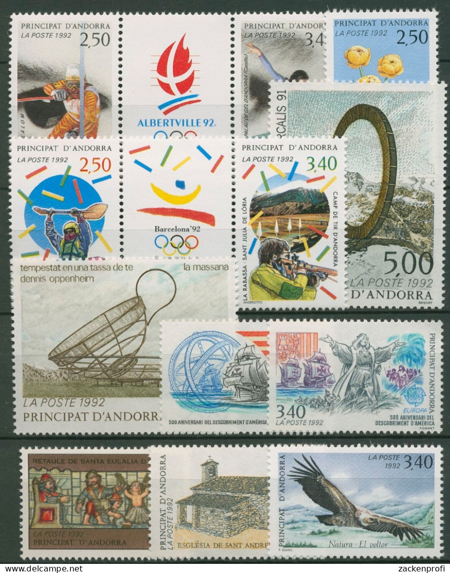 Andorra (frz.) 1992 Jahrgang Postfrisch Komplett Postfrisch - Unused Stamps
