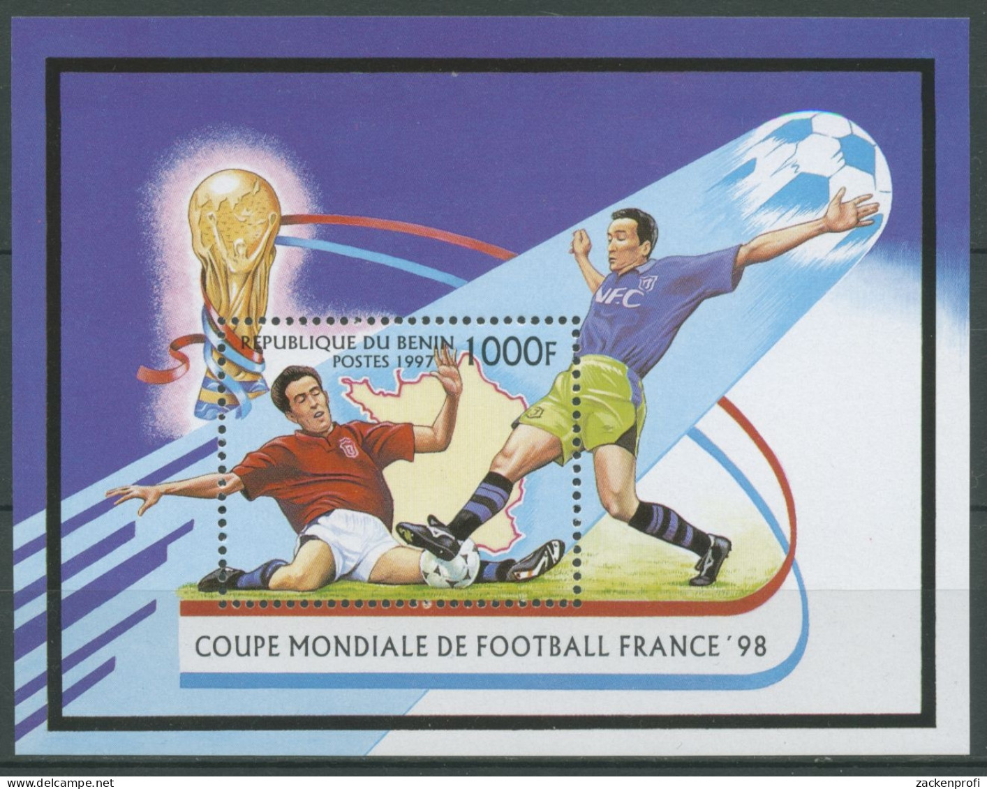 Benin 1997 Fußball-WM '98 In Frankreich Block 26 Postfrisch (C28439) - Bénin – Dahomey (1960-...)