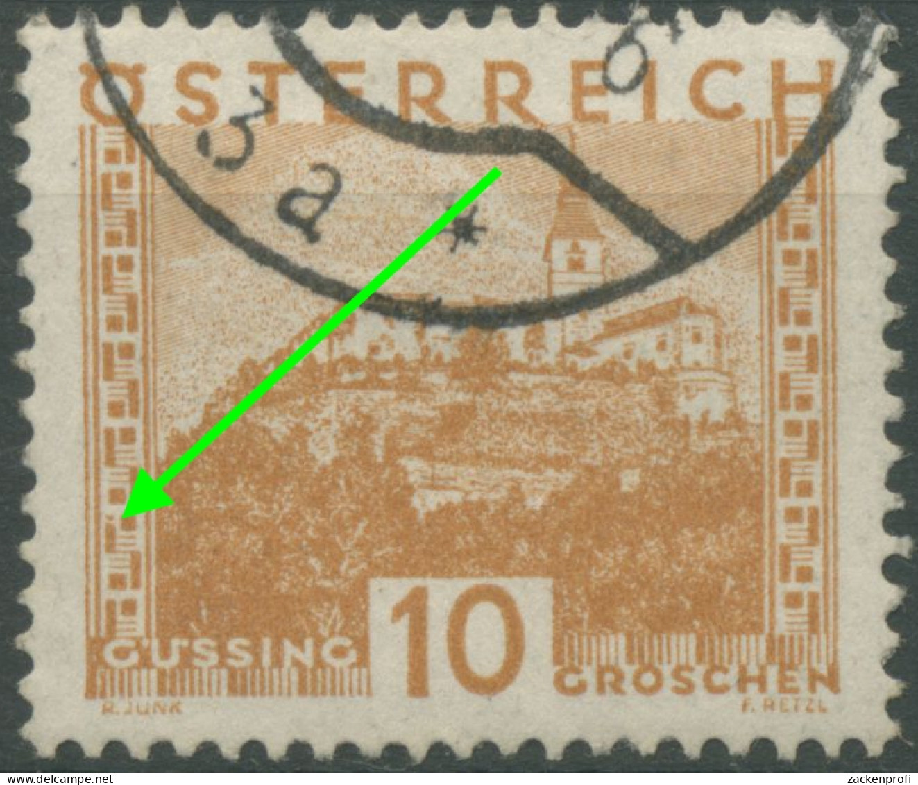 Österreich 1929 Landschaften Plattenfehler I In Zierleiste 499 I Gestempelt - Gebruikt