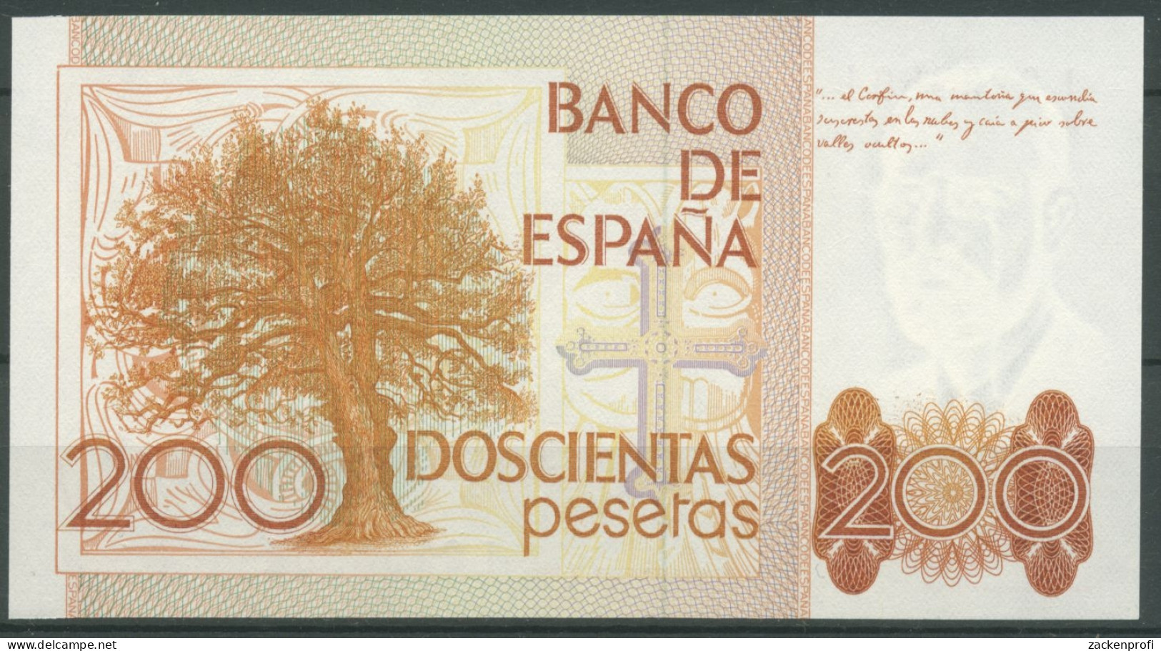 Spanien 200 Pesetas 1980, De Las Alas, KM 156, Kassenfrisch (K149) - [ 4] 1975-… : Juan Carlos I