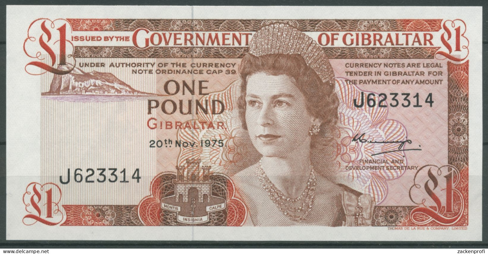 Gibraltar 1 Pound 20.11.1975, KM 20 A, Leicht Gebraucht (K152) - Gibilterra