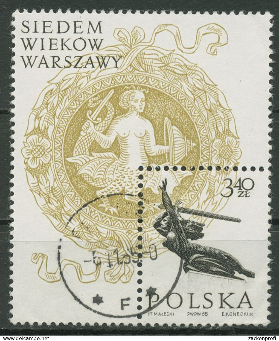 Polen 1965 700 Jahre Warschau Heldendenkmal `Nike`Block 37 Gestempelt (C93255) - Blocks & Sheetlets & Panes