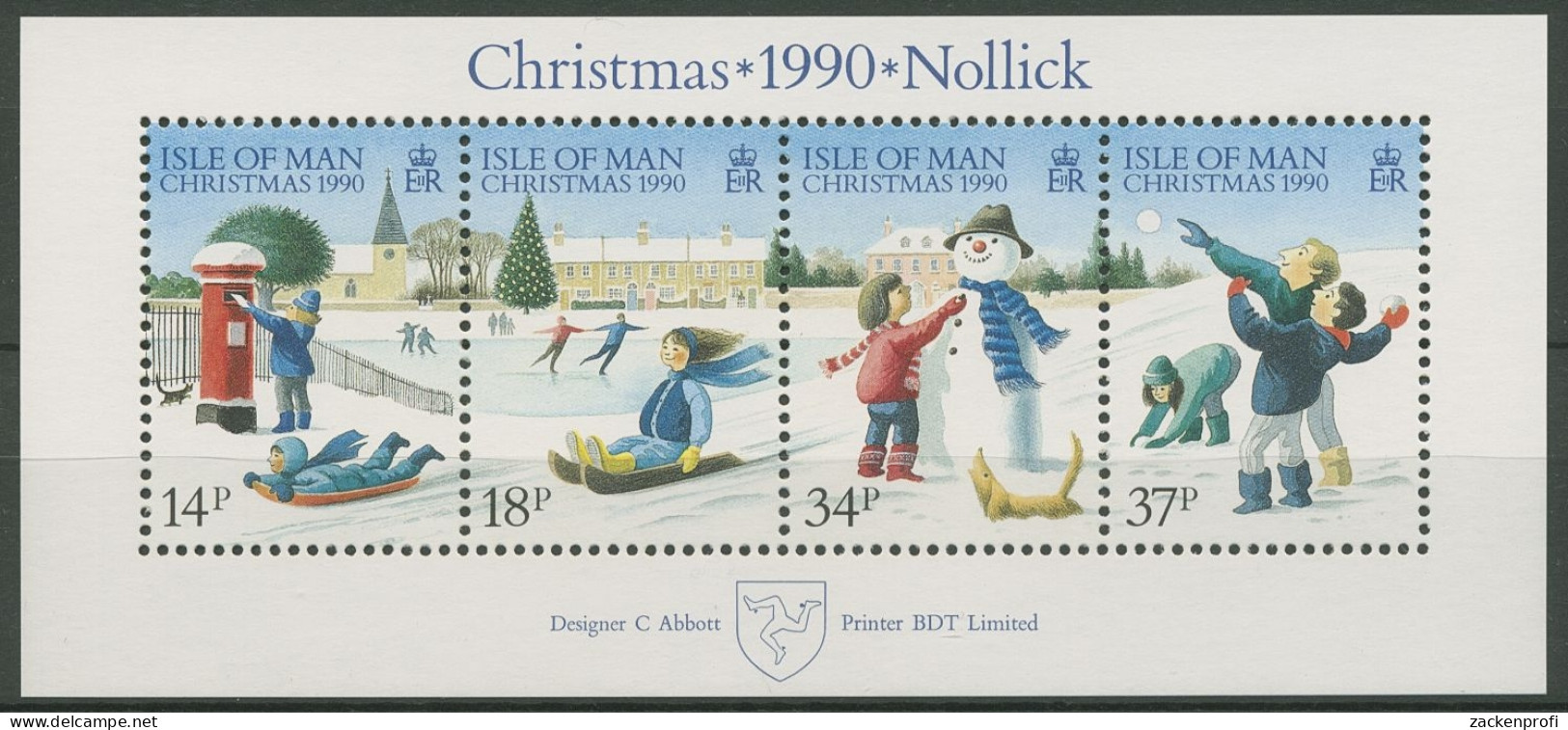 Isle Of Man 1990 Weihnachten Block 14 Postfrisch (C90620) - Isla De Man