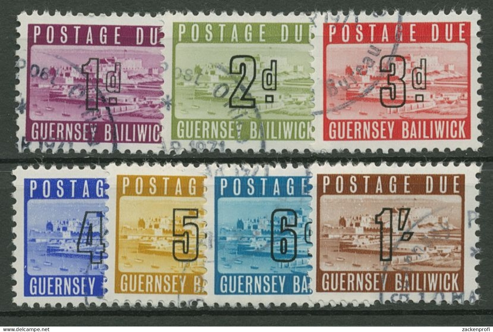Guernsey Portomarken 1969 Schloß Cornet P 1/7 Gestempelt - Guernesey