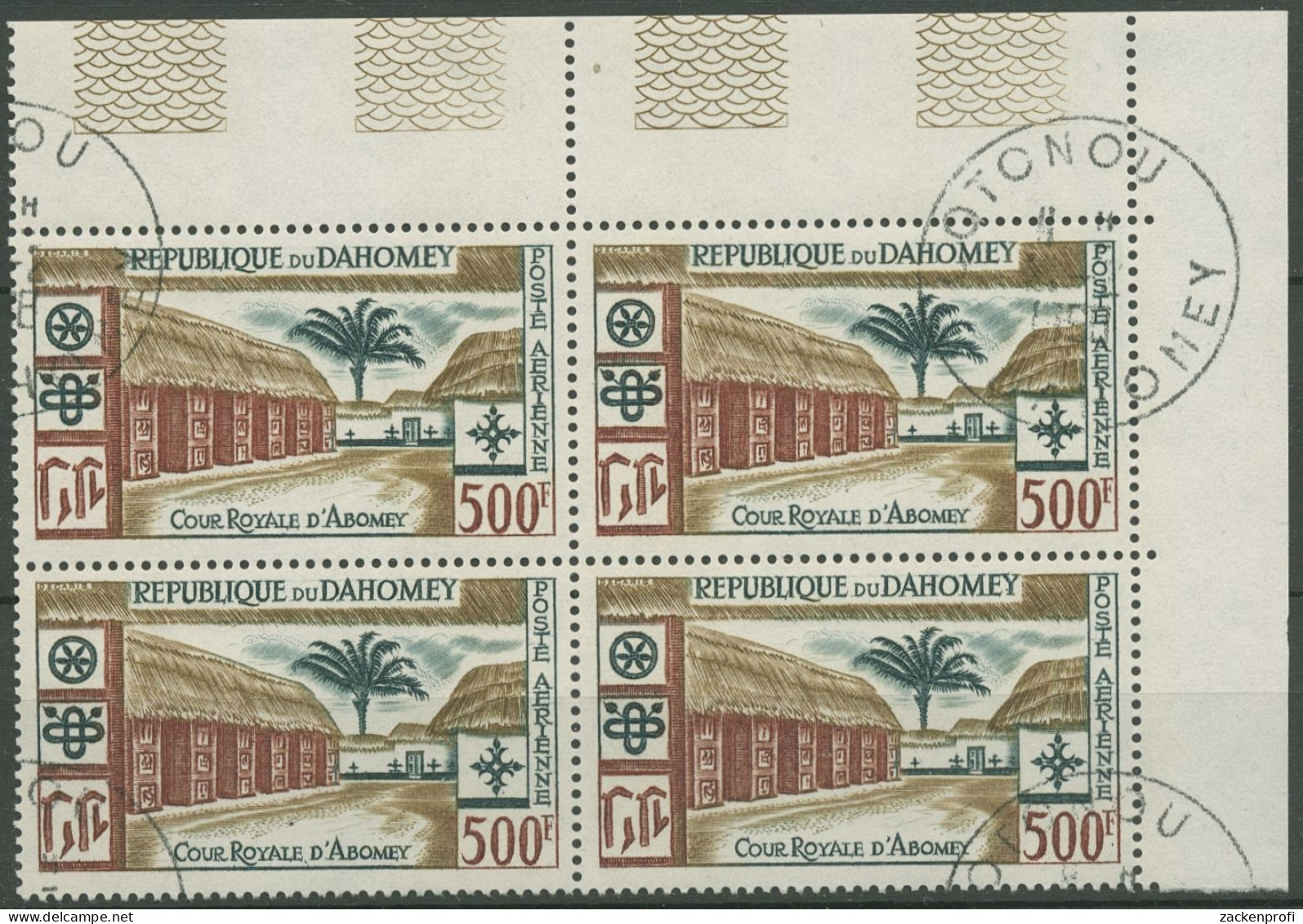 Dahomey 1960 Königshof In Abomey 174 Viererblock Gestempelt (C40113) - Benin - Dahomey (1960-...)