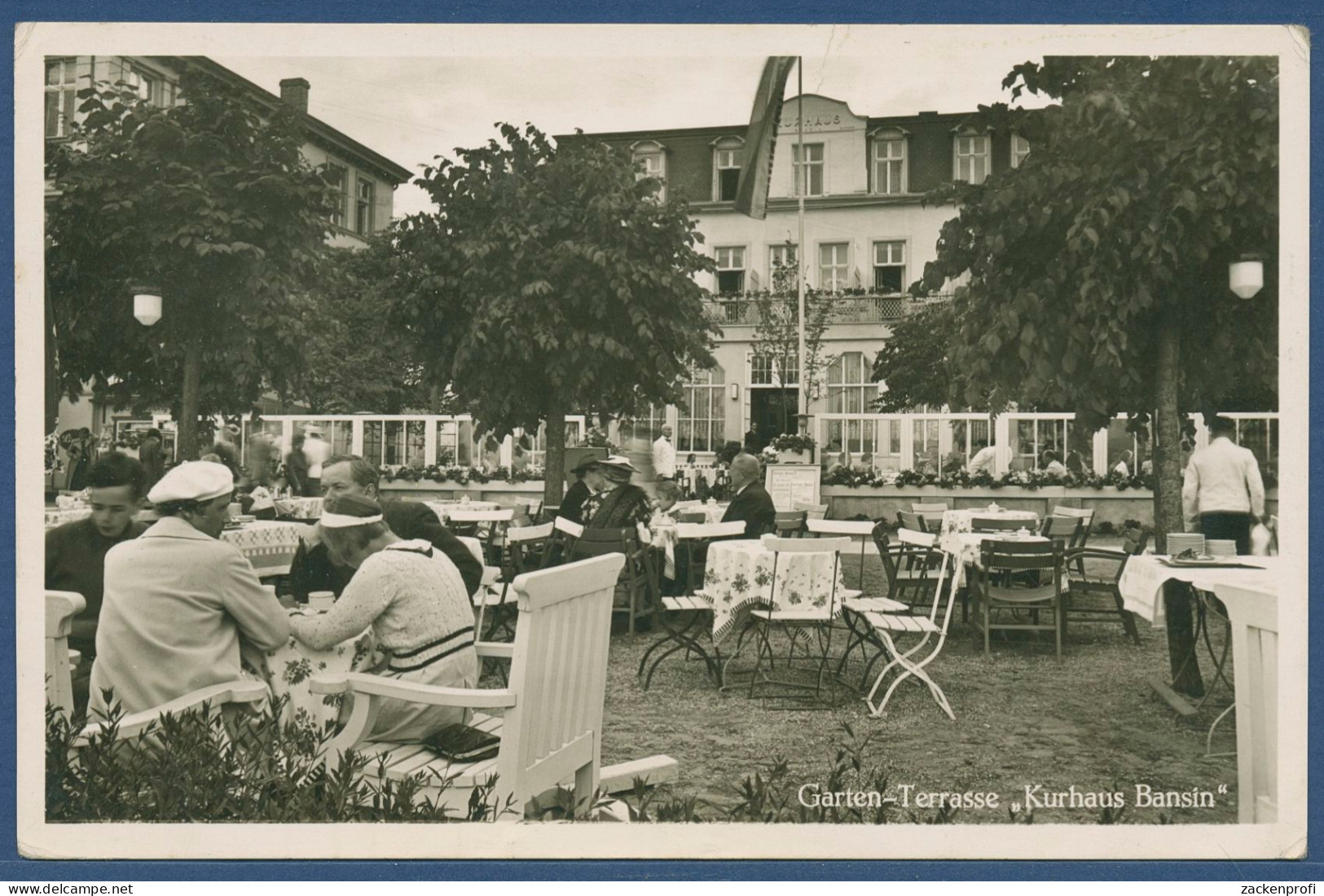 Seebad Bansin Garten-Terrasse Kurhaus Bansin, Beschrieben 1939 (AK3241) - Usedom