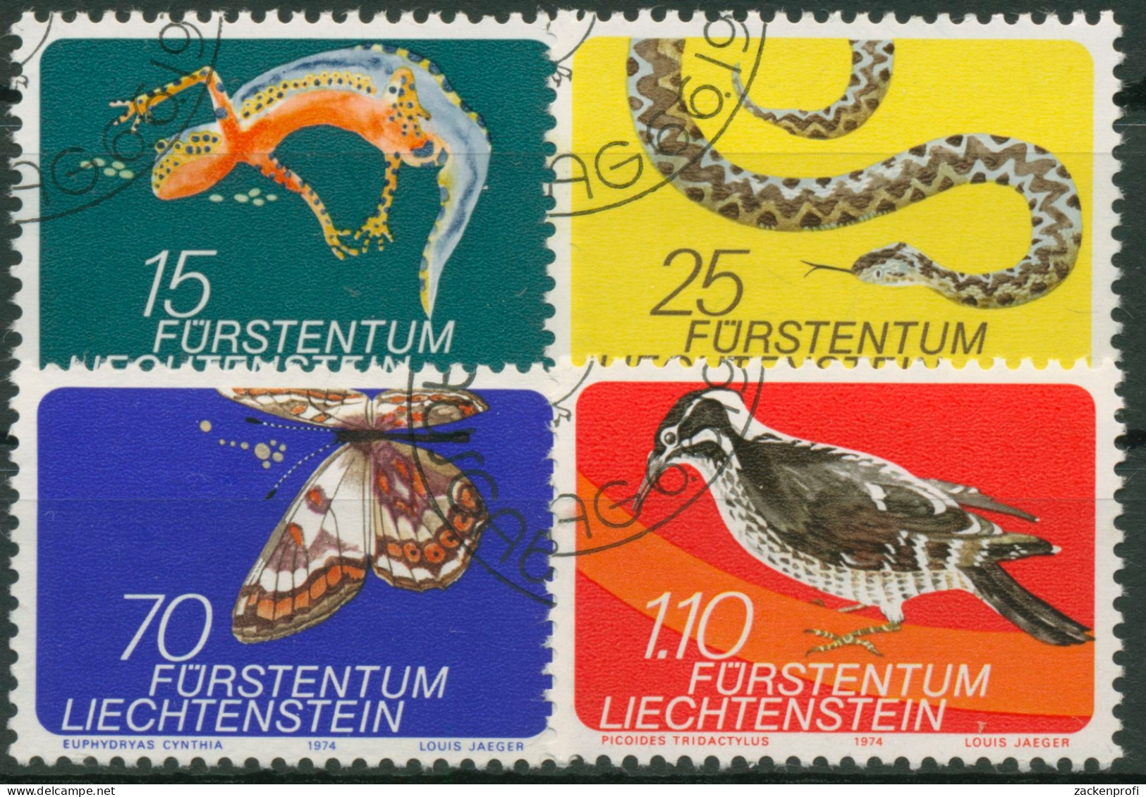 Liechtenstein 1974 Tiere Kleintiere Alpenbiotop 609/12 Gestempelt - Gebraucht