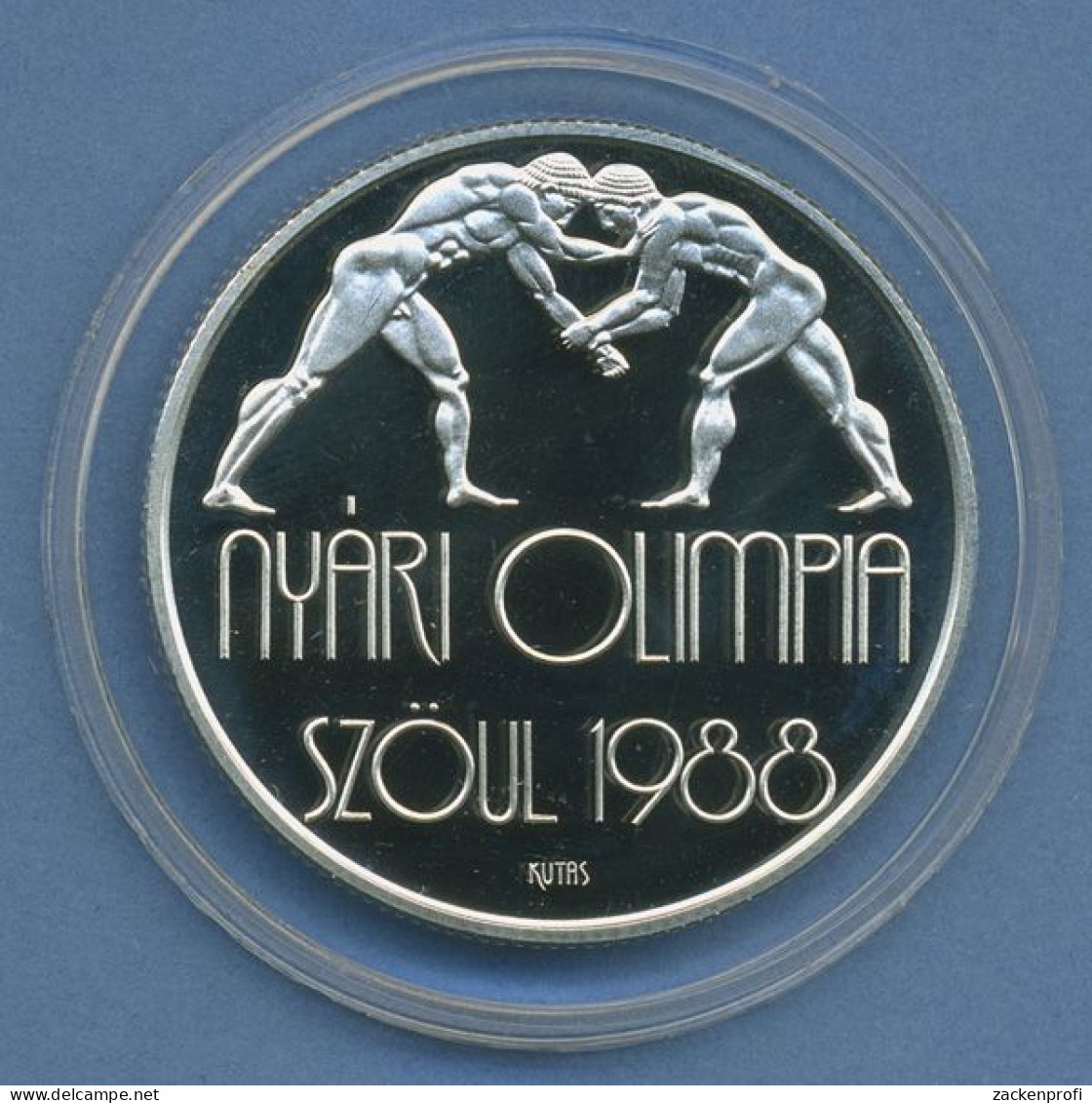 Ungarn 500 Forint 1987 Olympia Ringen, Silber, KM 660 PP In Kapsel (m4414) - Hongrie