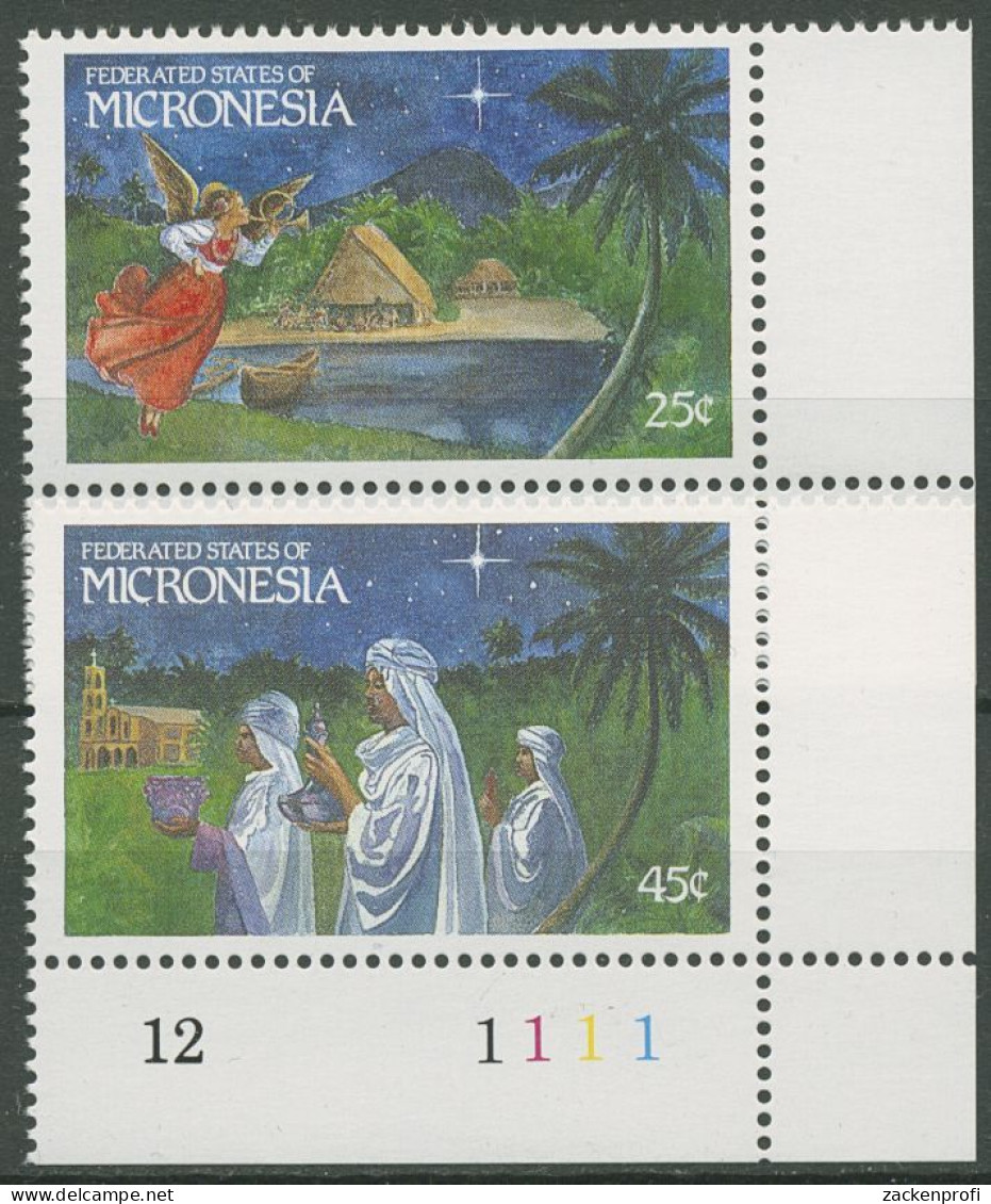 Mikronesien 1989 Weihnachten Engel Heilige Drei Könige 172/73 Postfrisch - Micronesië