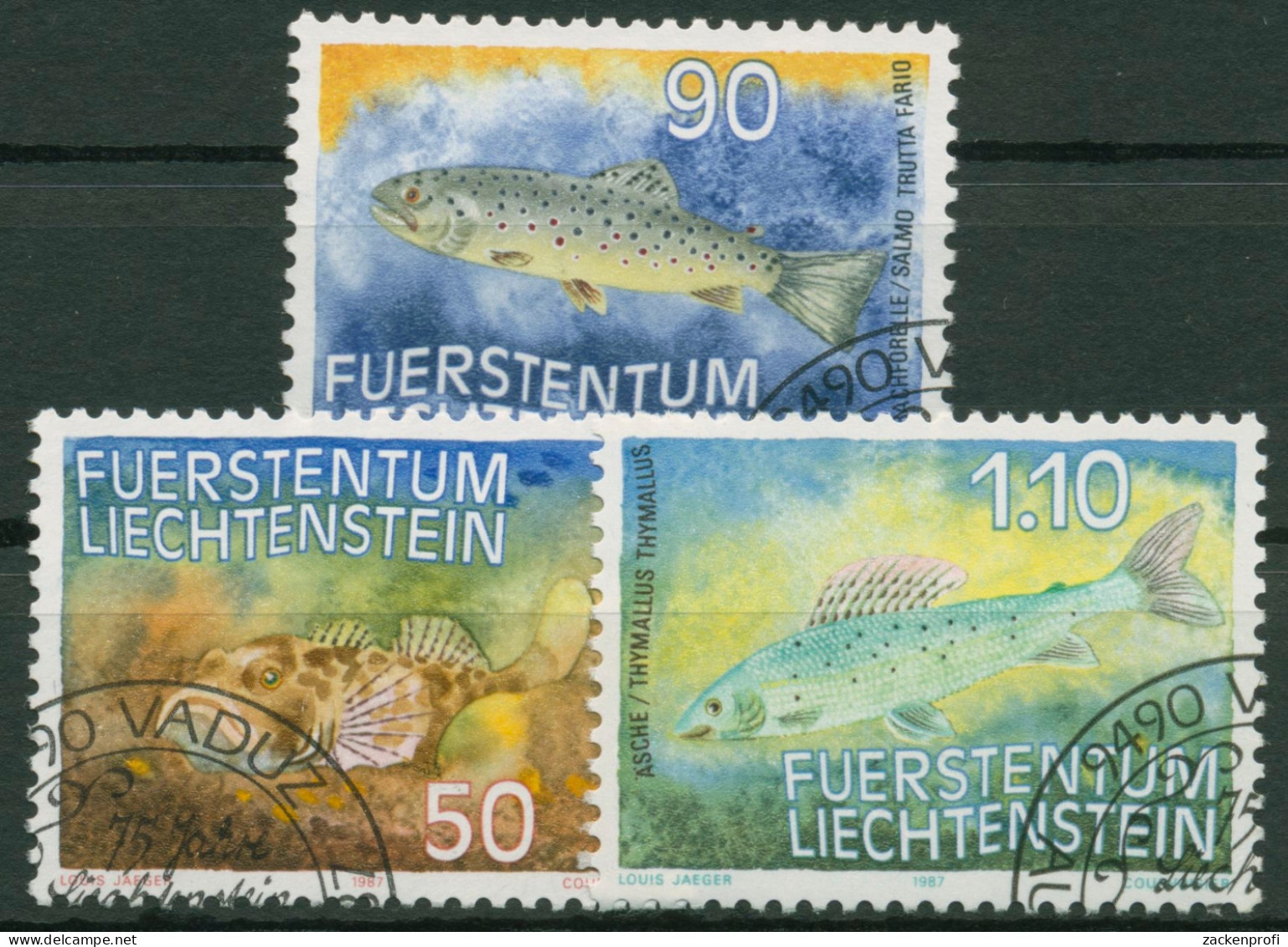 Liechtenstein 1987 Tiere Fische 922/24 Gestempelt - Usados