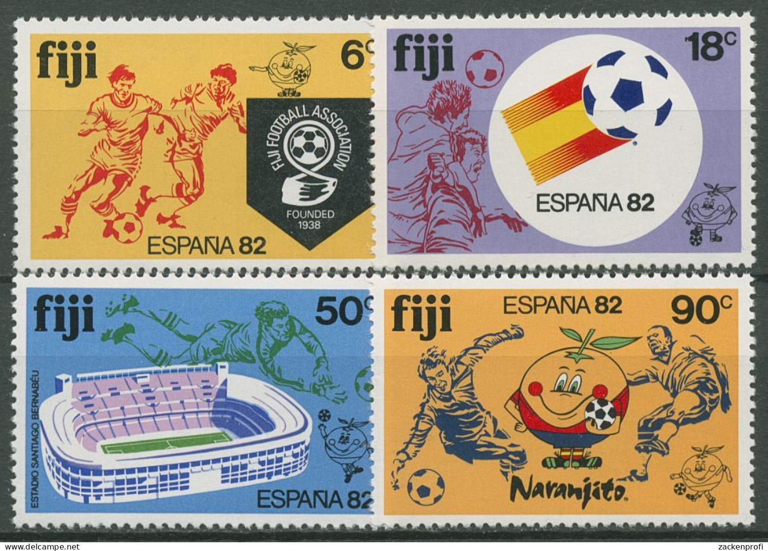 Fidschi-Inseln 1982 Fußball-WM In Spanien 460/63 Postfrisch - Fiji (1970-...)