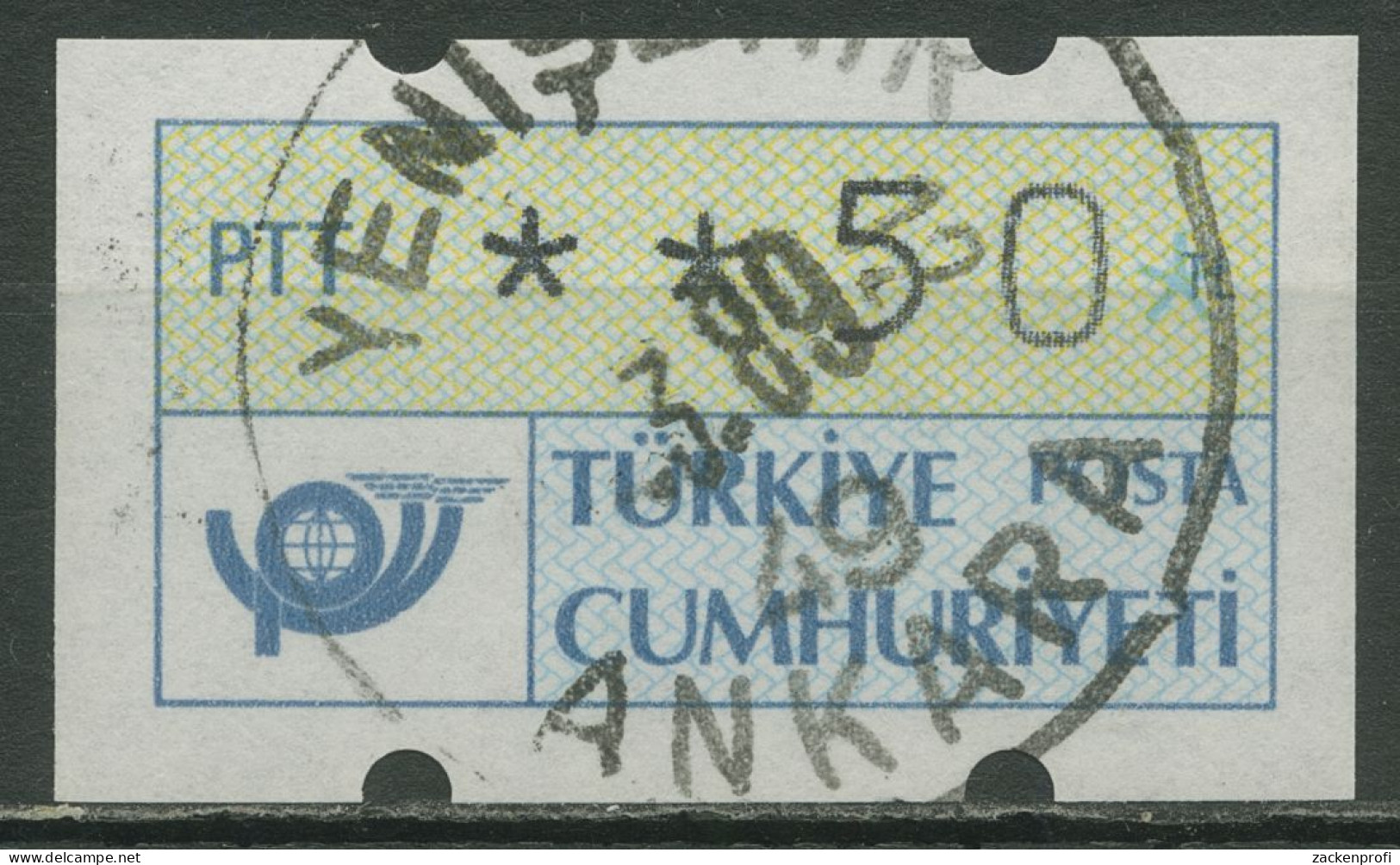 Türkei ATM 1987 Postemblem Einzelwert ATM 1.1 Gestempelt - Distributeurs