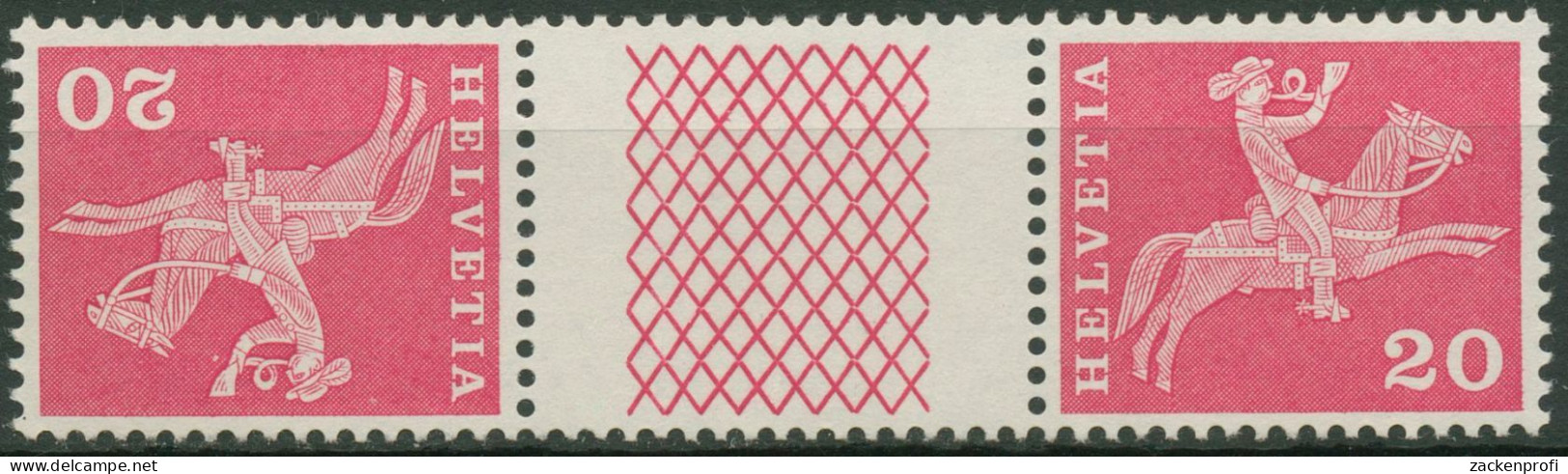 Schweiz 1960 Postmotive Postreiter 699 Kehrdruck KZ 22 Y G Postfrisch - Unused Stamps