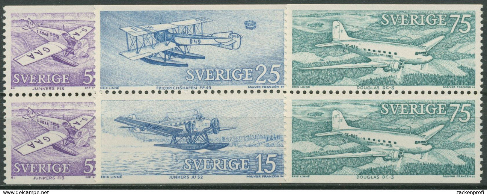 Schweden 1972 Postflugzeuge 761/64 Paare Postfrisch - Neufs