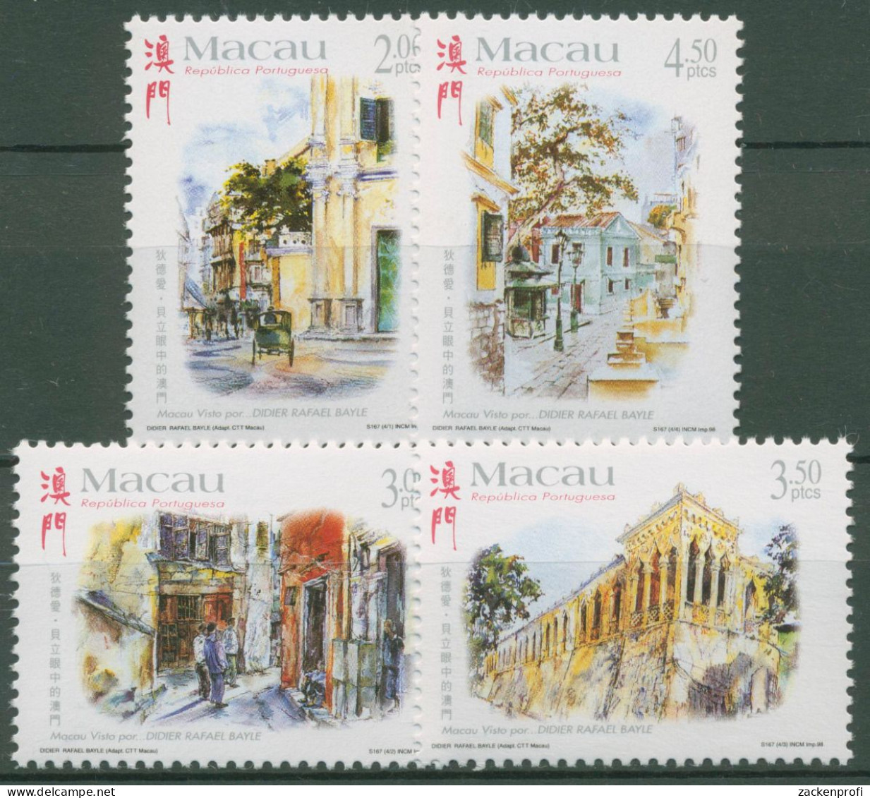 Macau 1998 Gemälde Ansichten Von Macau Altan 992/95 Postfrisch - Neufs