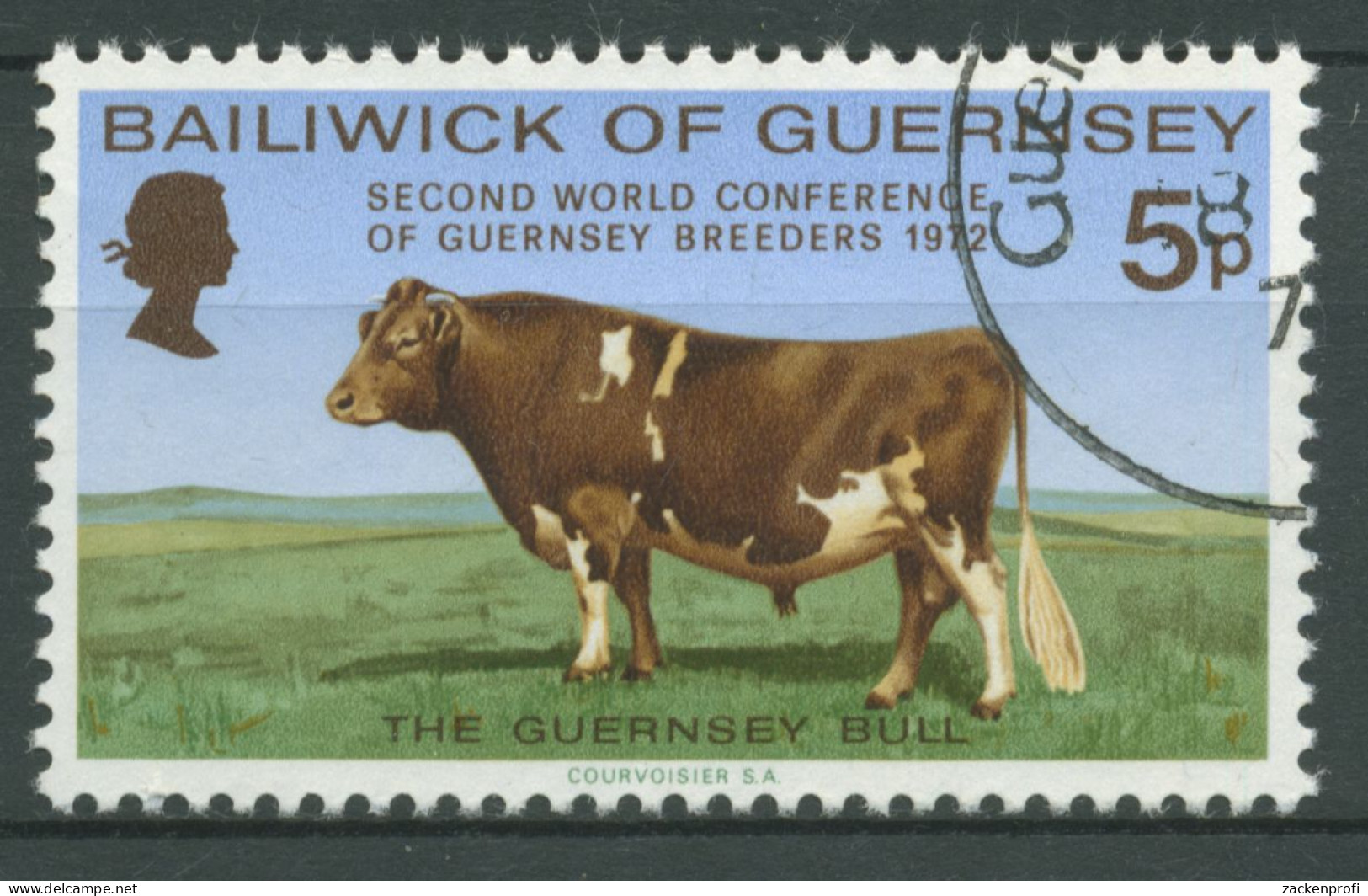 Guernsey 1972 Viehzüchter Weltkongress Bulle 66 Gestempelt - Guernesey