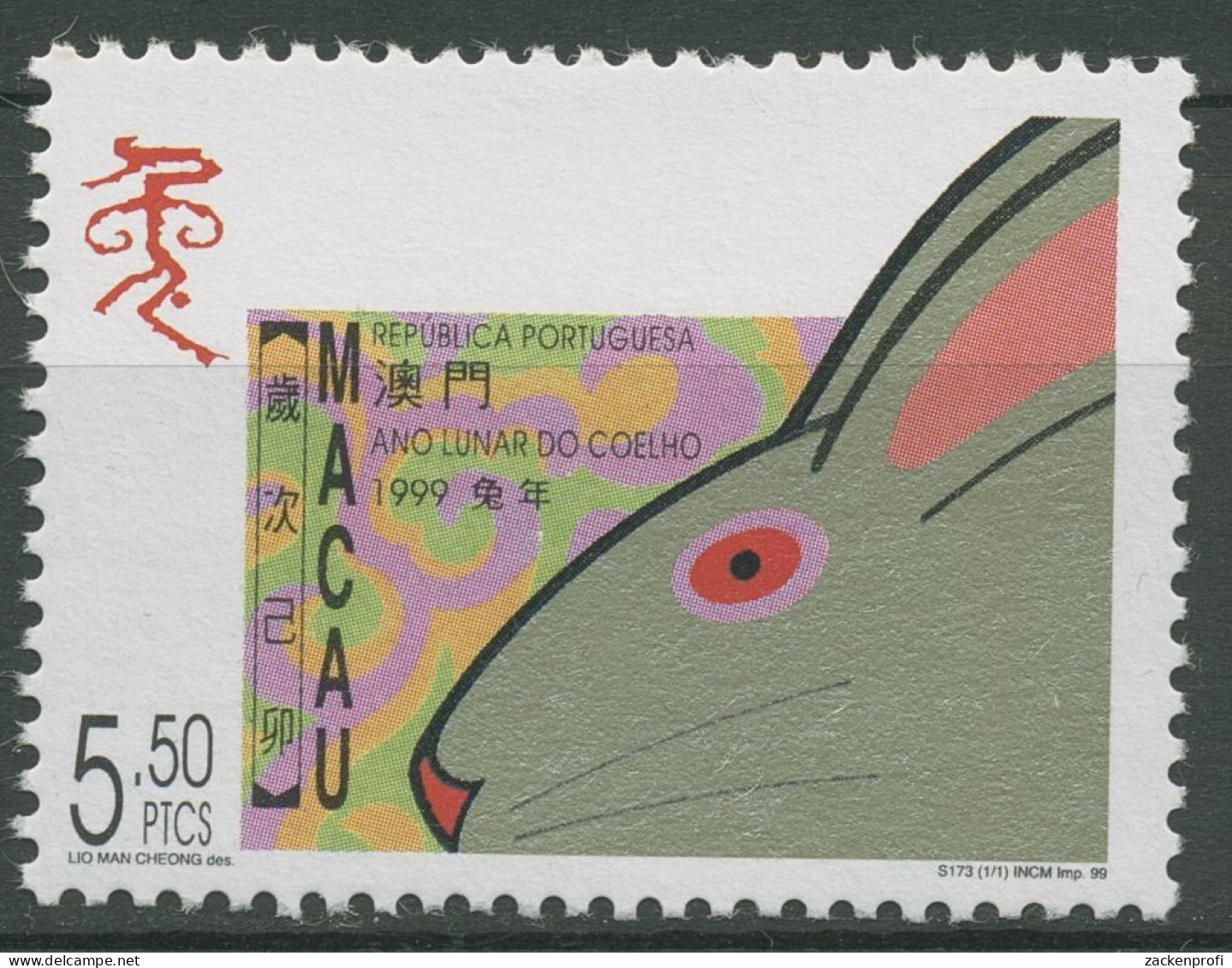 Macau 1999 Chinesisches Neujahr Jahr Des Hasen 1002 Postfrisch - Neufs