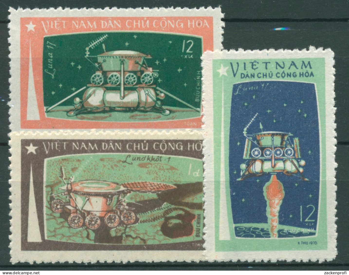 Vietnam 1971 Raumfahrt Mondlandefähre Luna 672/74 A Ungebraucht O.G. - Vietnam