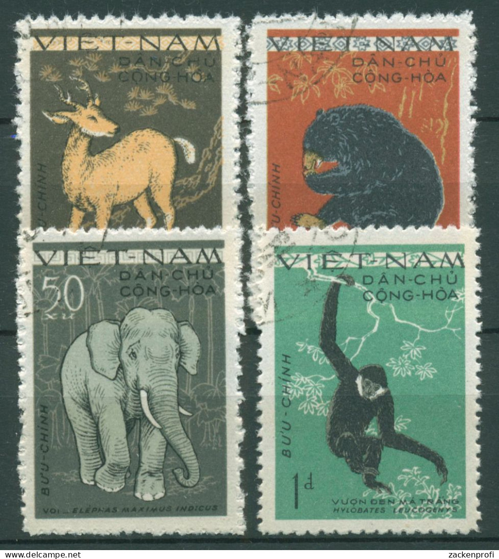 Vietnam-Nord 1961 Tiere Wildtiere 154/57 A Gestempelt - Vietnam