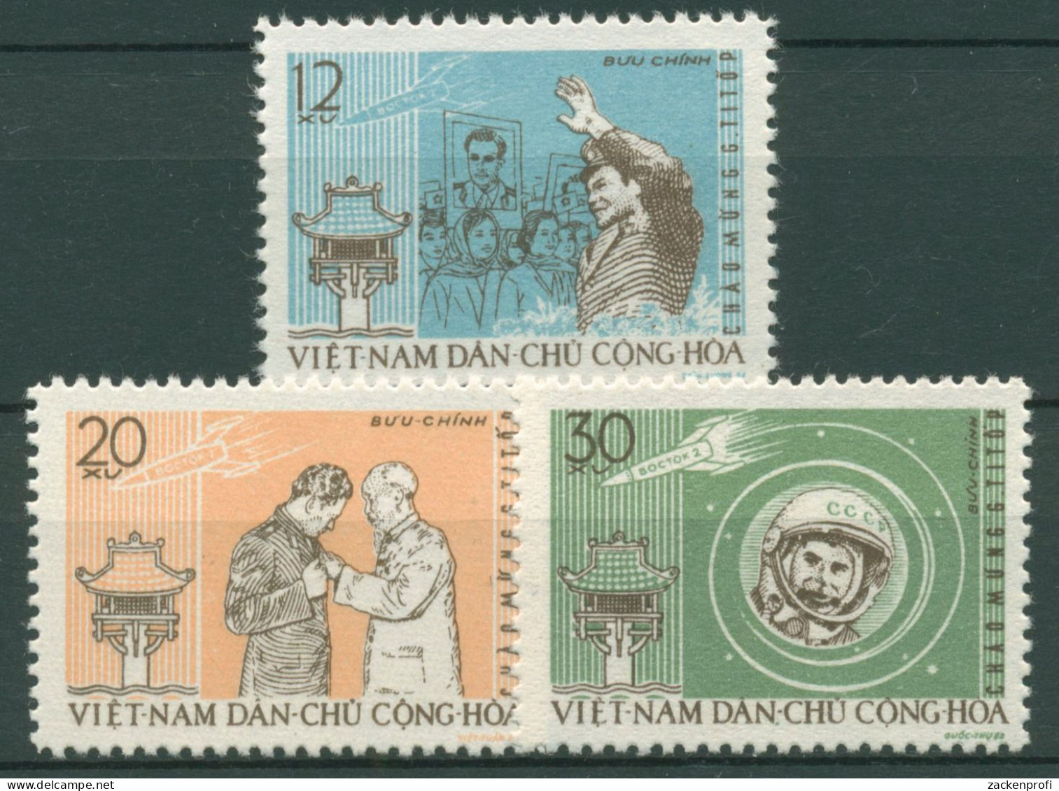 Vietnam 1962 Raumfahrt Titiow, Raumschiff Wostok 217/19 A Ungebraucht O.G. - Vietnam