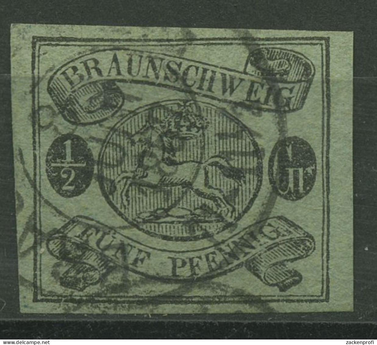 Braunschweig 1861/63 Wappen Im Waag. Oval 10 A Gestempelt Signiert - Braunschweig