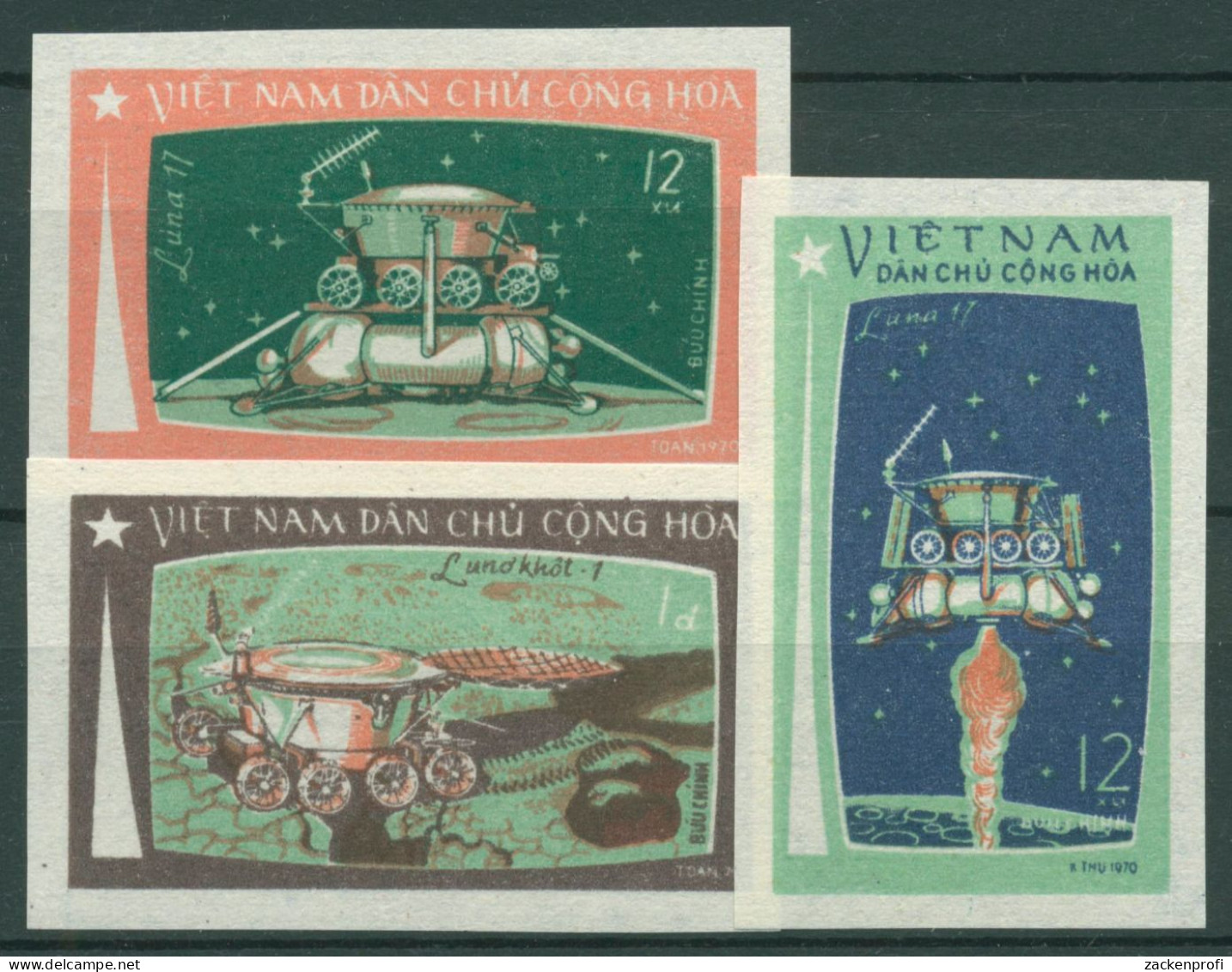 Vietnam 1971 Raumfahrt Mondlandefähre Luna 672/74 B Ungebraucht O.G. - Vietnam