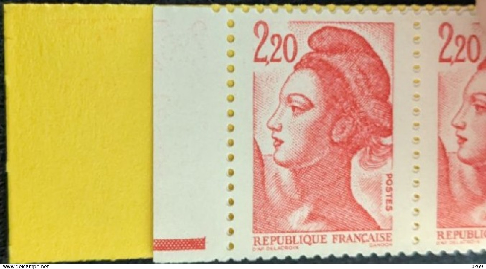 2376 C4 Conf. 9 RE Carnet Liberté 2.20F Rouge - Modern : 1959-…