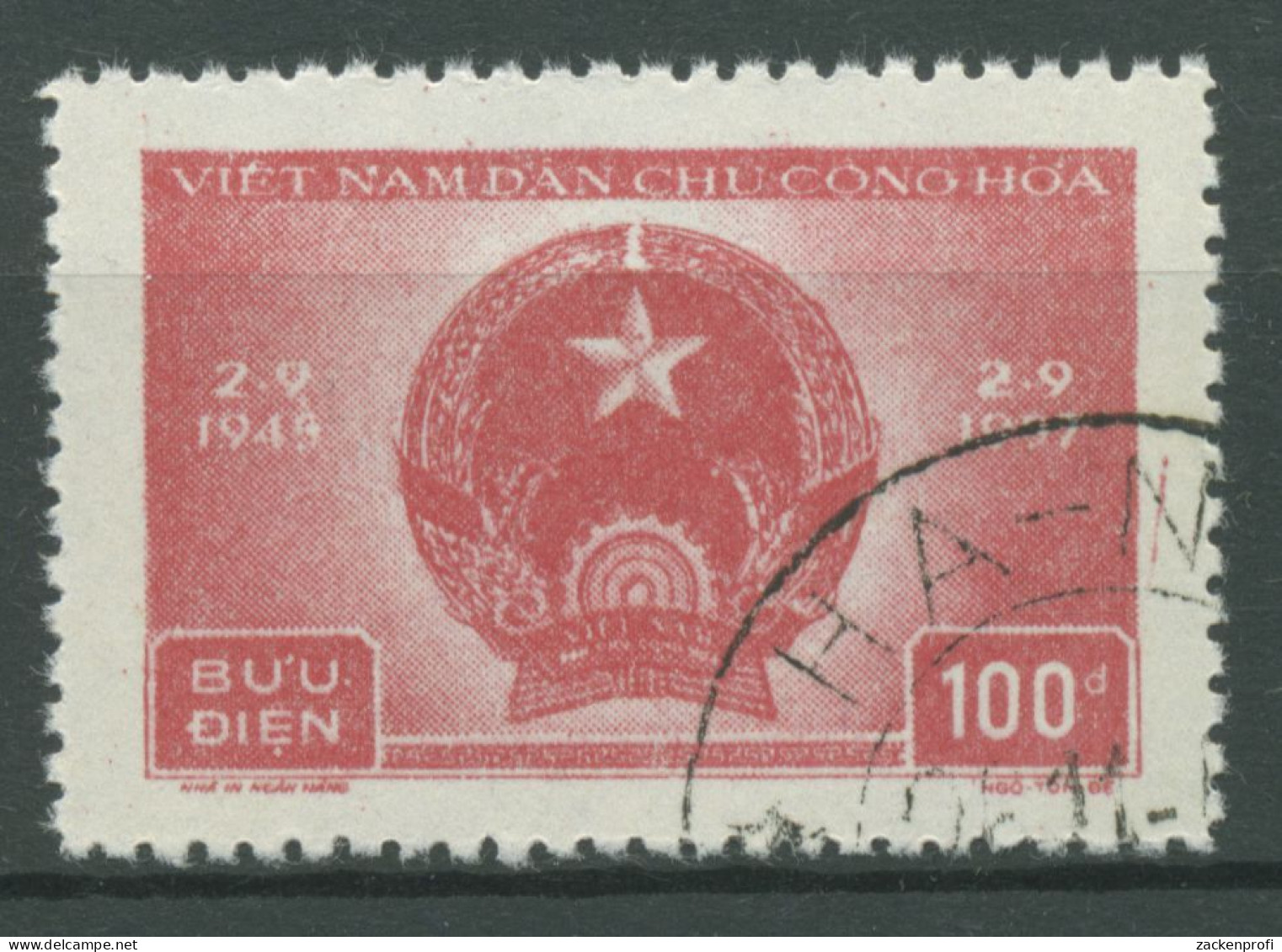 Vietnam-Nord 1957 Staatswappen 62 Gestempelt - Vietnam