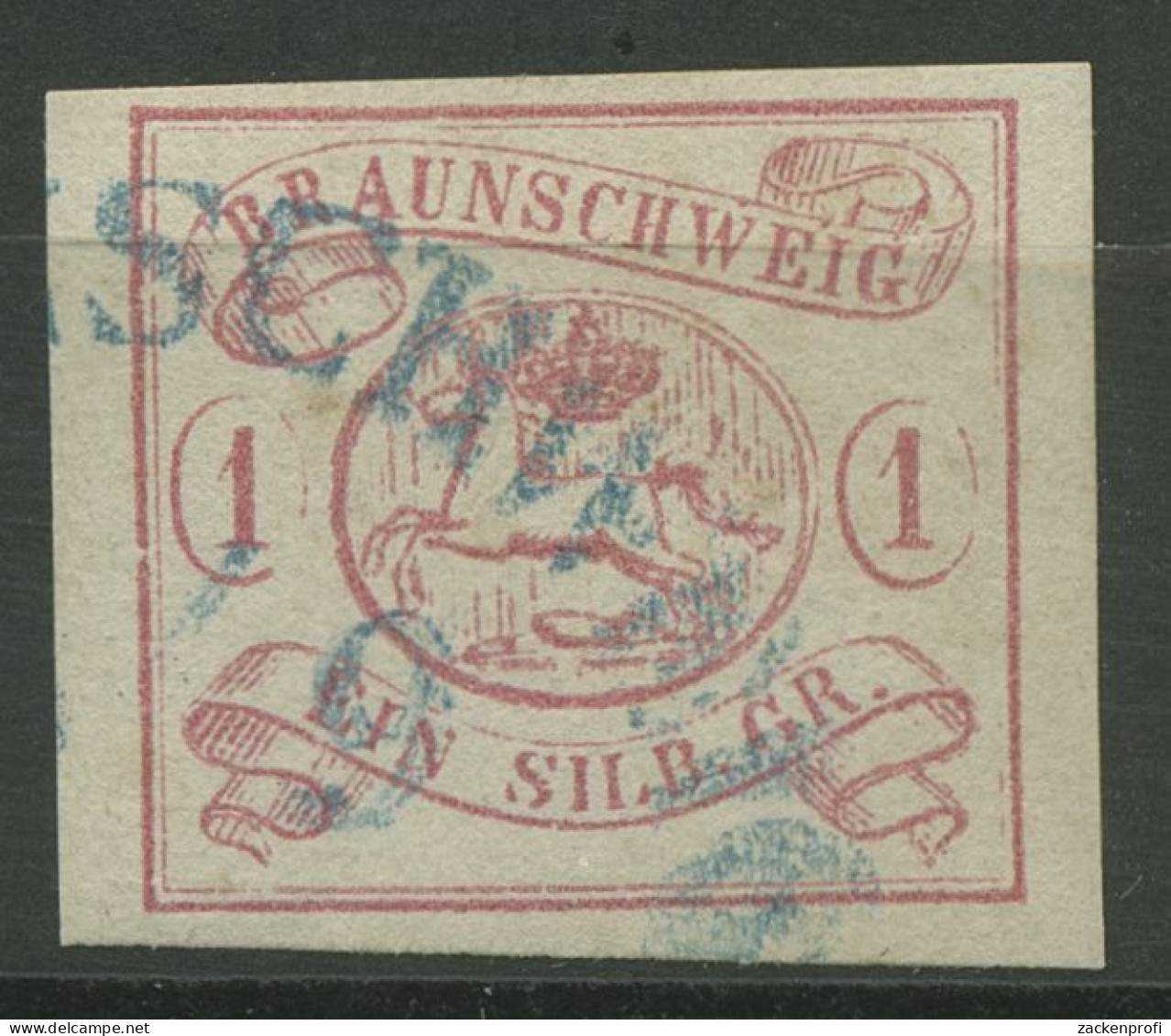 Braunschweig 1852/56 Wappen Im Waag. Oval 1 Gestempelt Geprüft - Braunschweig