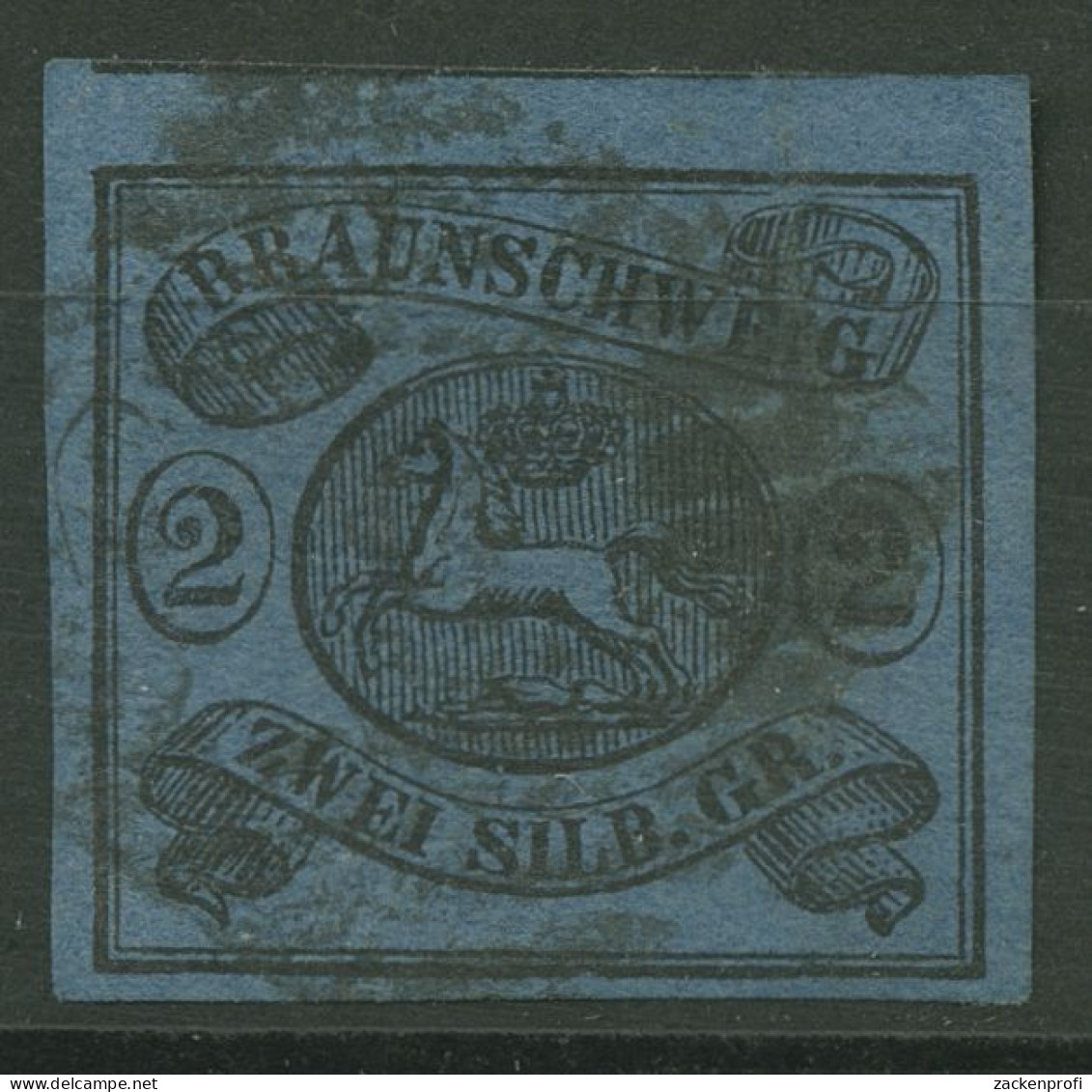 Braunschweig 1853 Wappen Im Waag. Oval 7 A Gestempelt - Brunswick