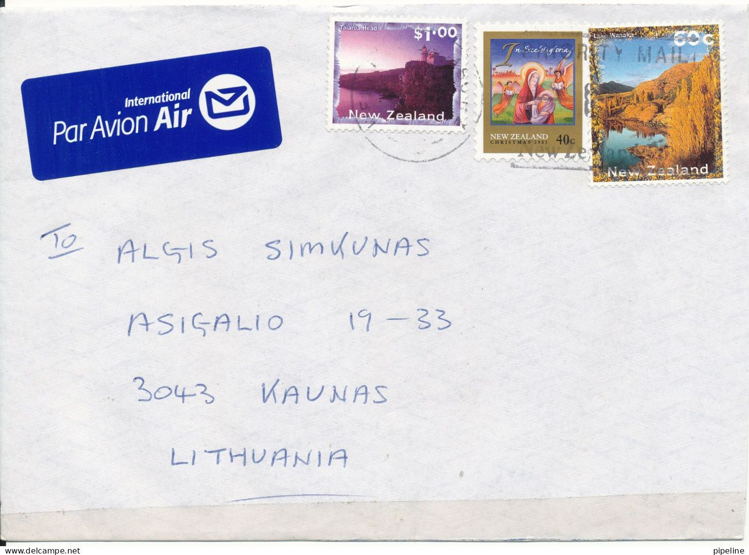 New Zealand Cover Sent To Lithuania 2012 With Topic Stamps - Storia Postale
