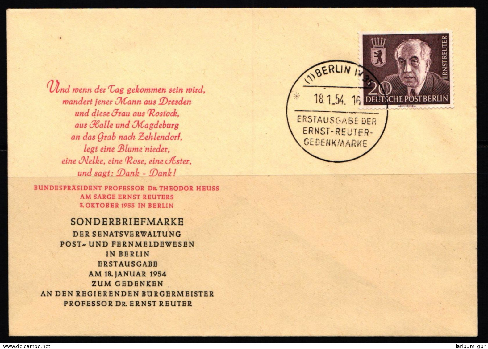 Berlin FDC 115 Gestempelt #JW289 - Other & Unclassified