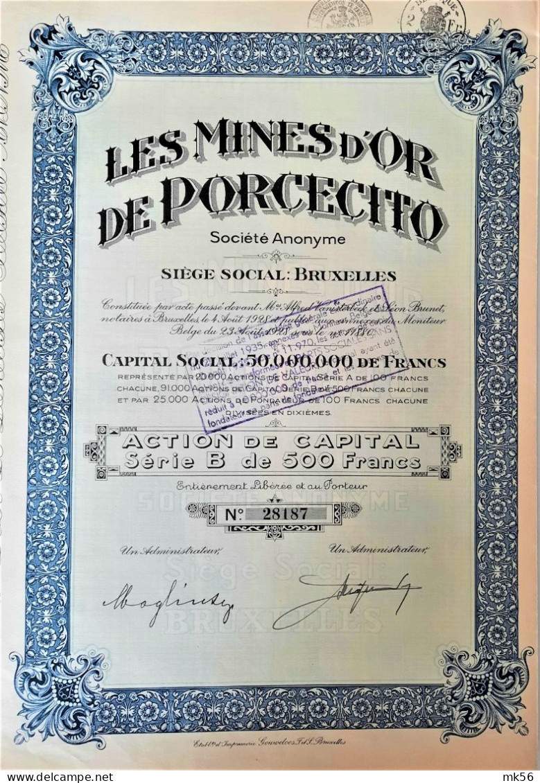 Les Mines D'or De Porcecito (1928) - Mineral